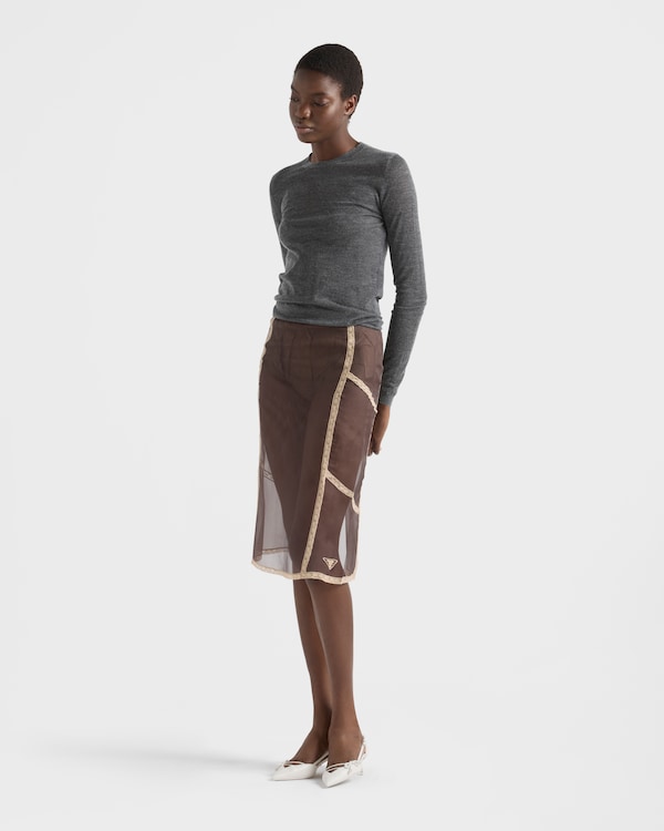 Organza intarsia underskirt - Cocoa Brown Organza intarsia underskirt - Cocoa Brown