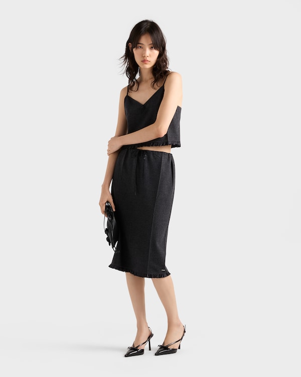 Cashmere and wool jersey underskirt - Slate Gray Cashmere and wool jersey underskirt - Slate Gray