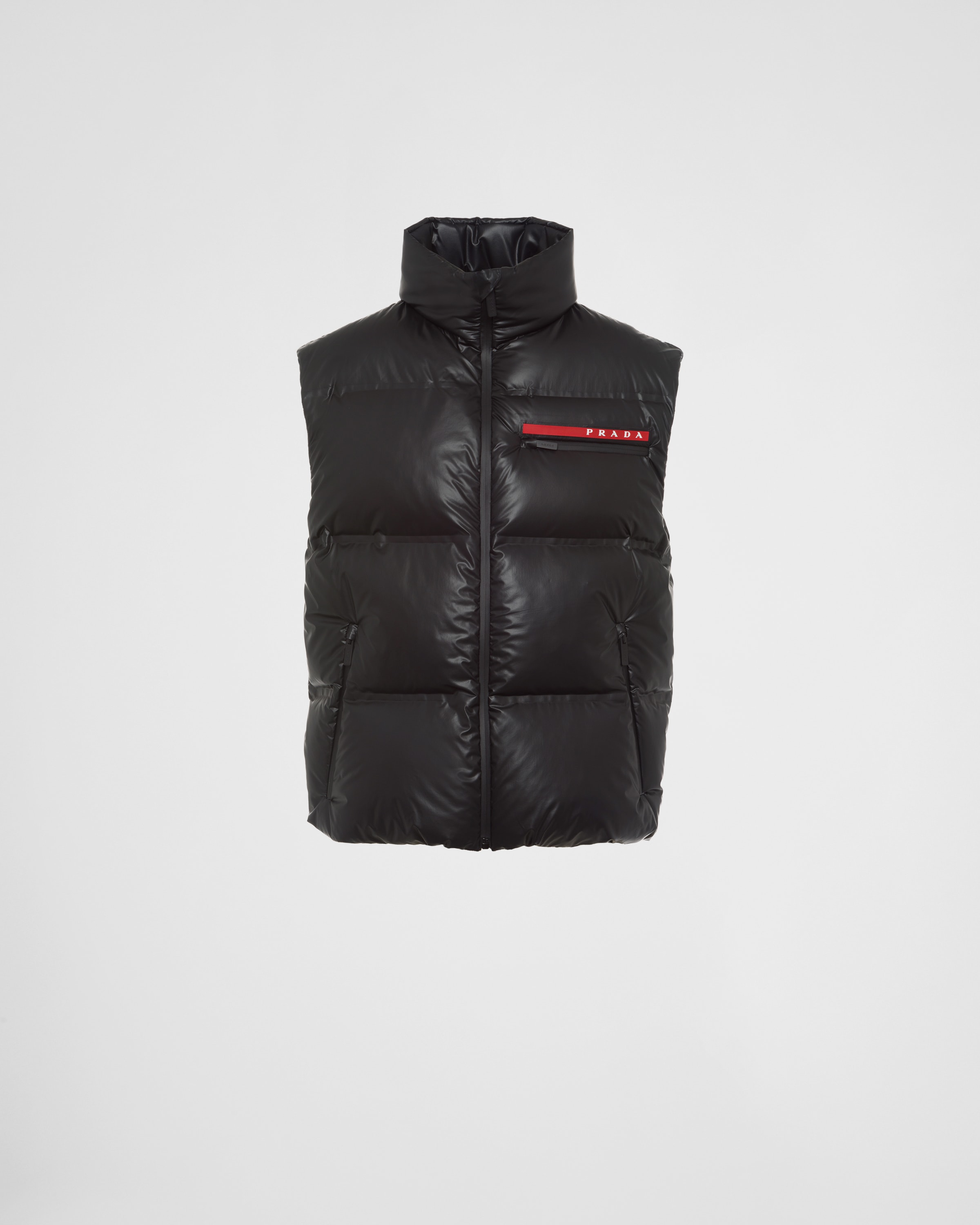 Prada Light Technical Fabric Down Vest, Man, Black, Size S