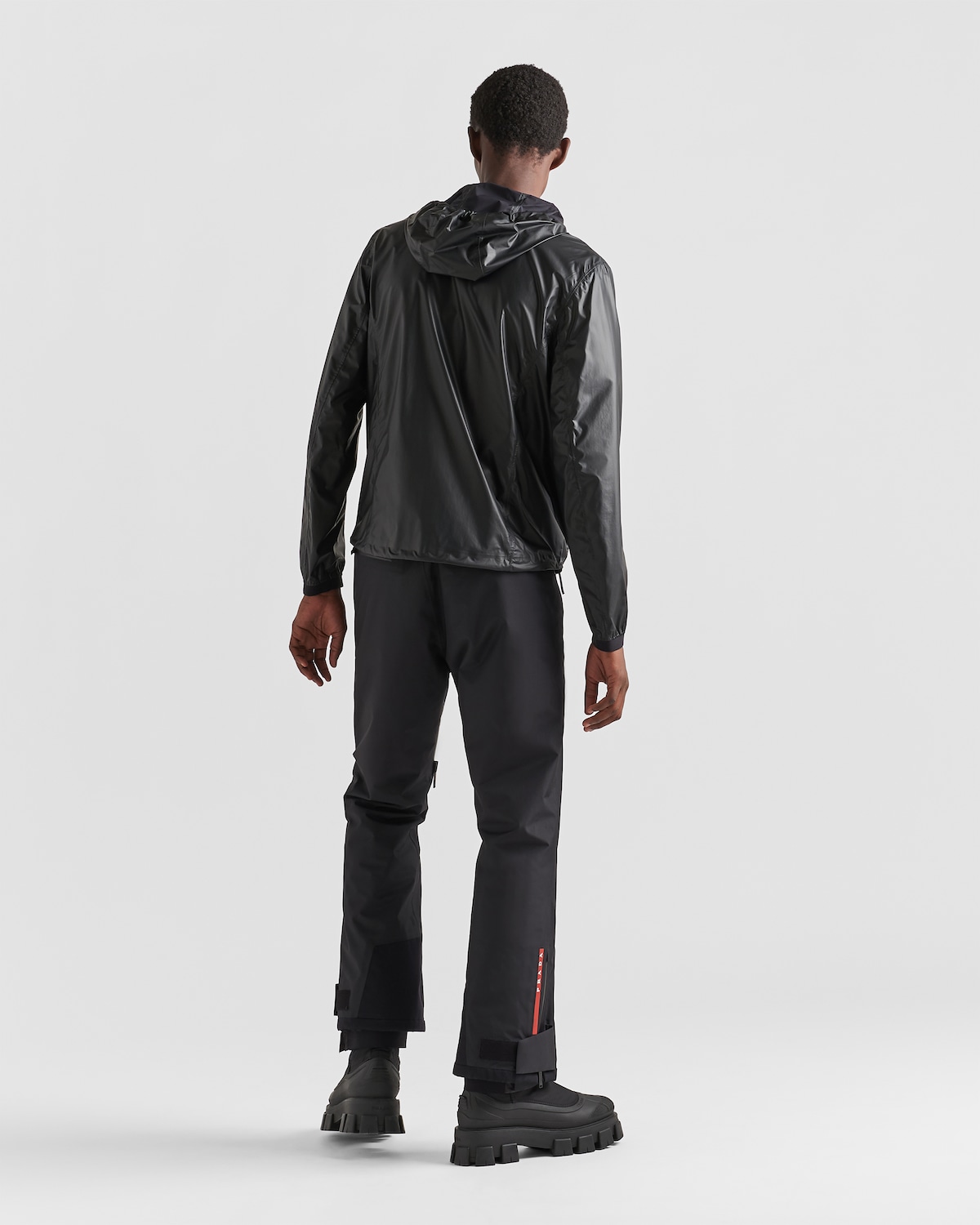 PRADA Reversible Hooded Nylon jacket Coat outer Black navy 54
