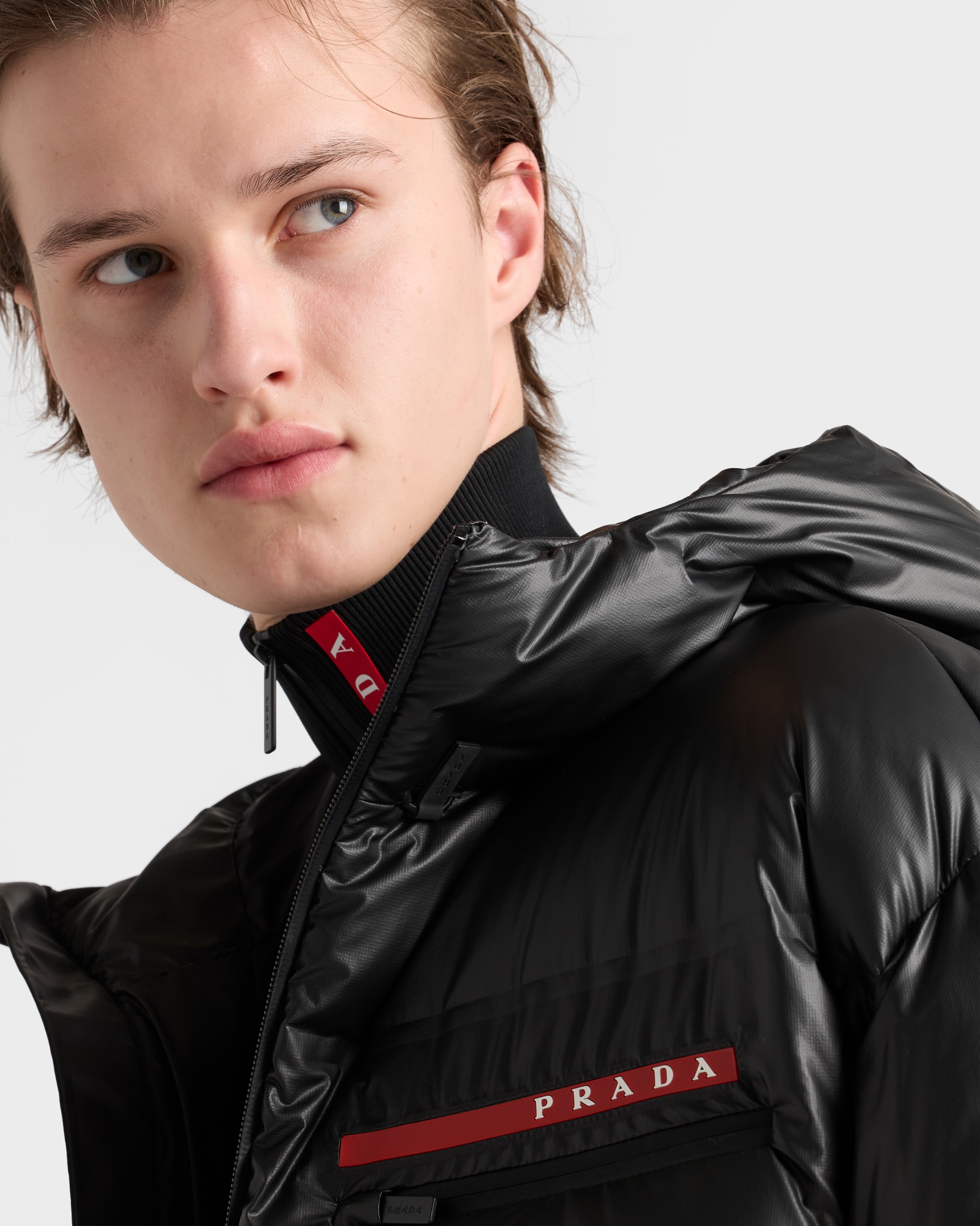 Black Medium-weight Technical Fabric Down Jacket | PRADA