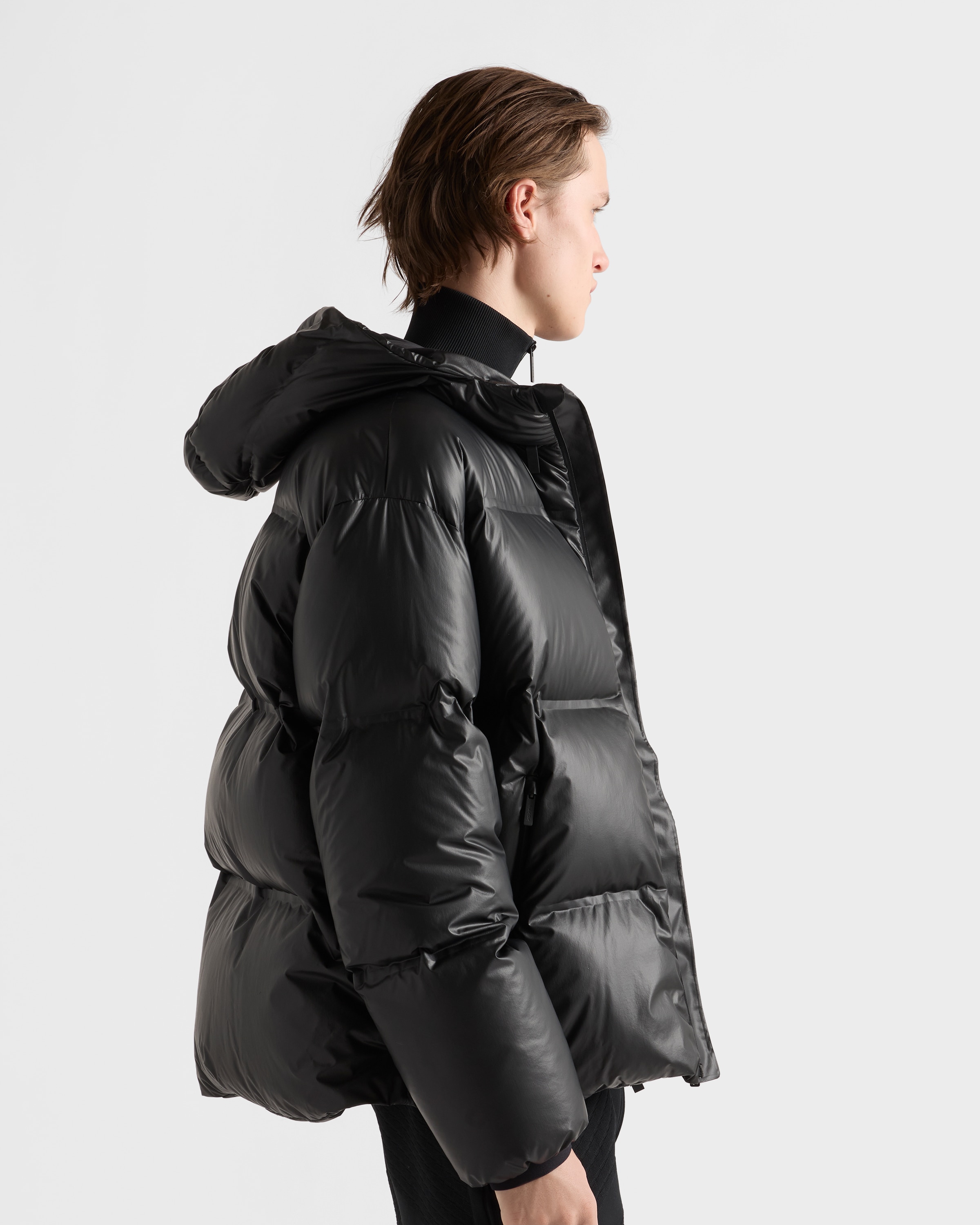 Black Medium-weight Technical Fabric Down Jacket | PRADA