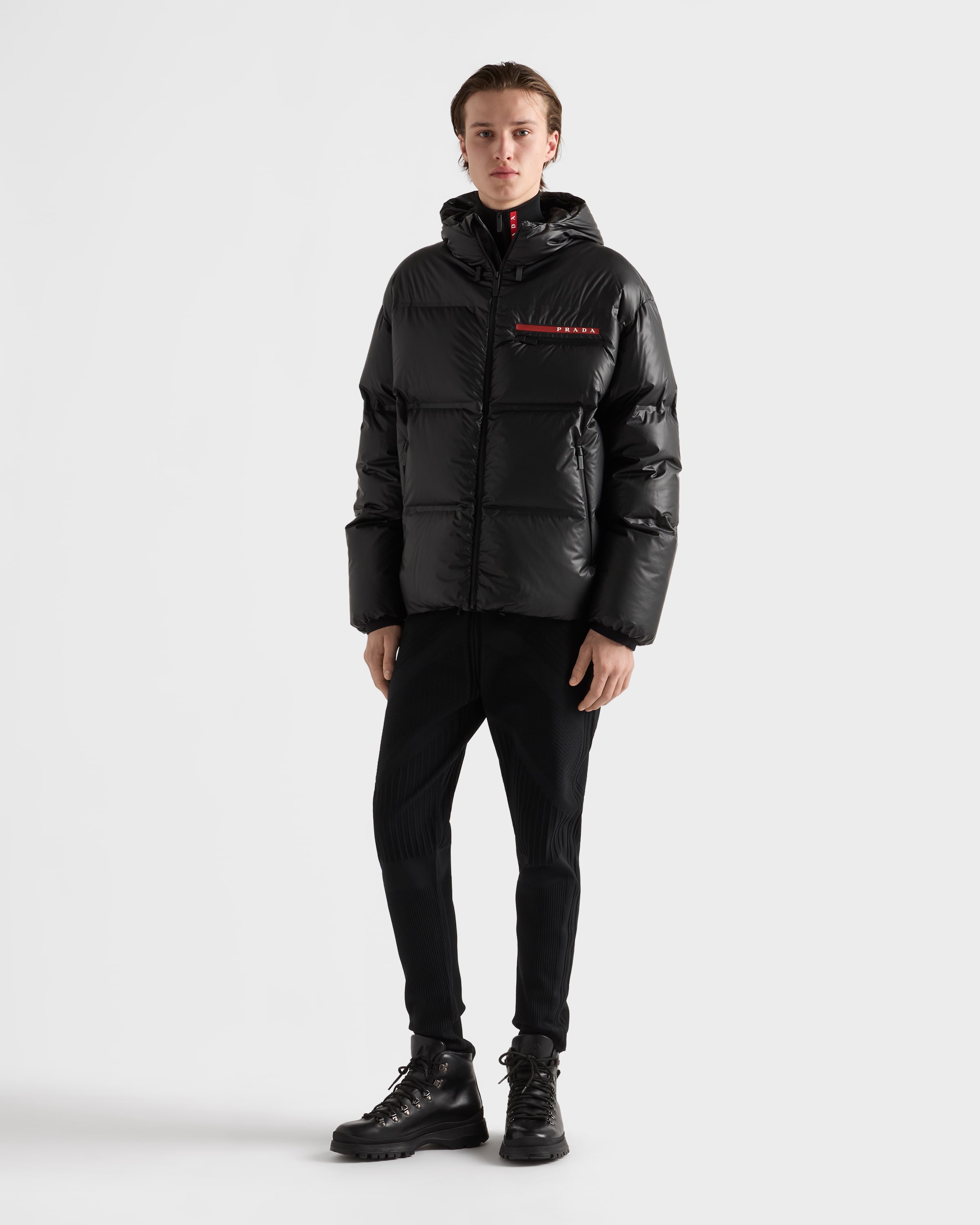 Black Medium-weight Technical Fabric Down Jacket | PRADA