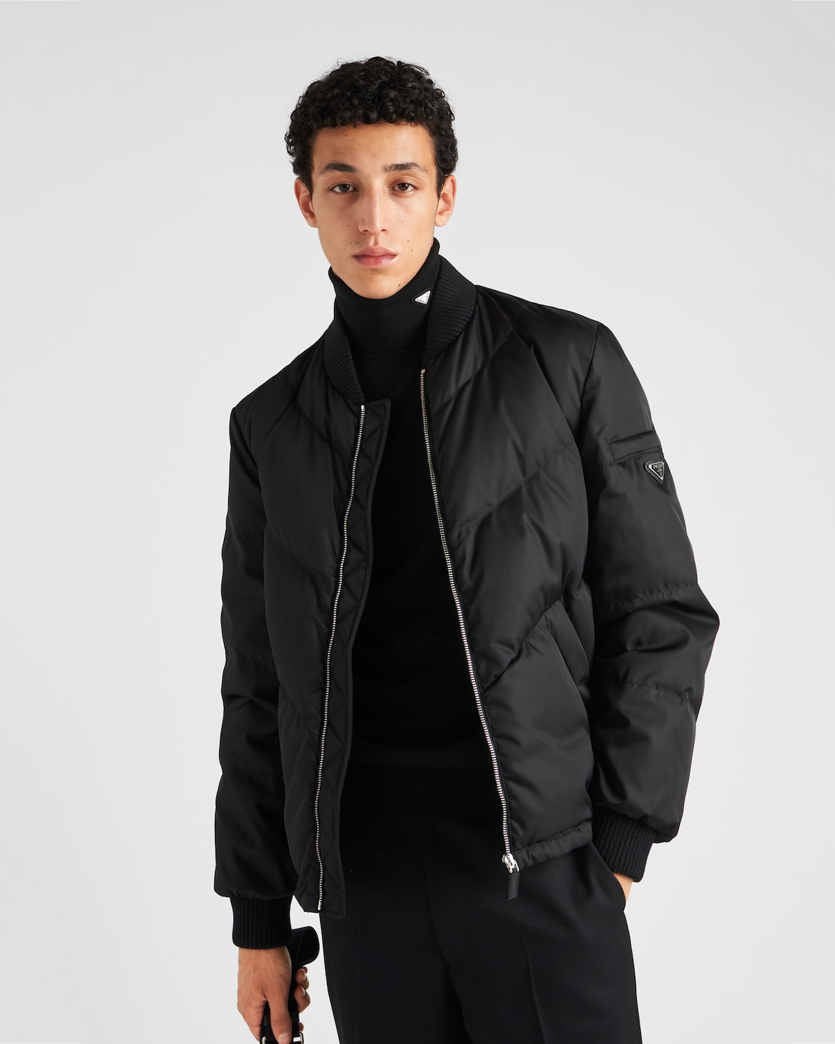 PRADA SPORTS 18 years Nylon Linea Arossa Down jacket outer SGB921 black 48