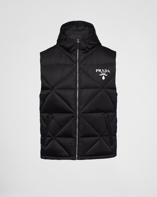 Prada - Re-Nylon Down Vest in Black - SGB033_1WQ9_F0002
