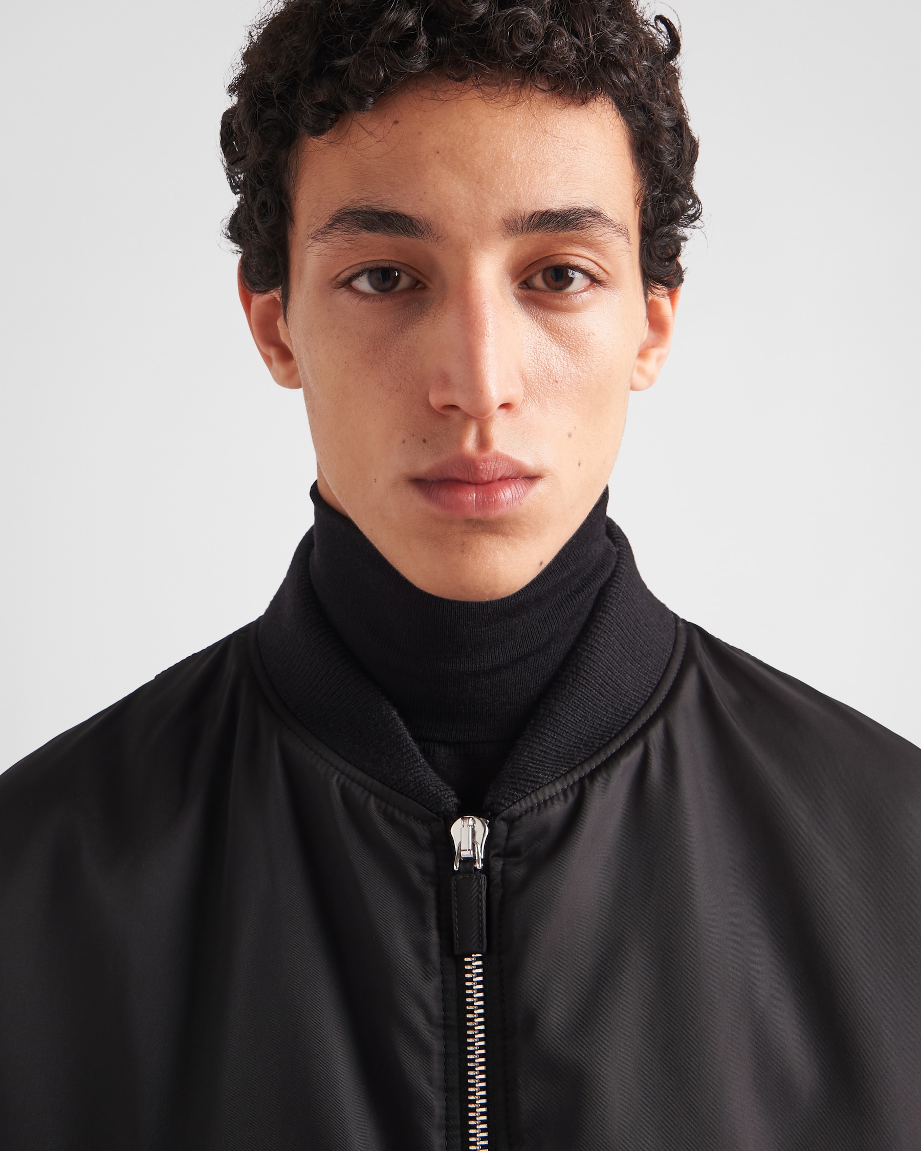 Black Renylon Bomber Jacket PRADA