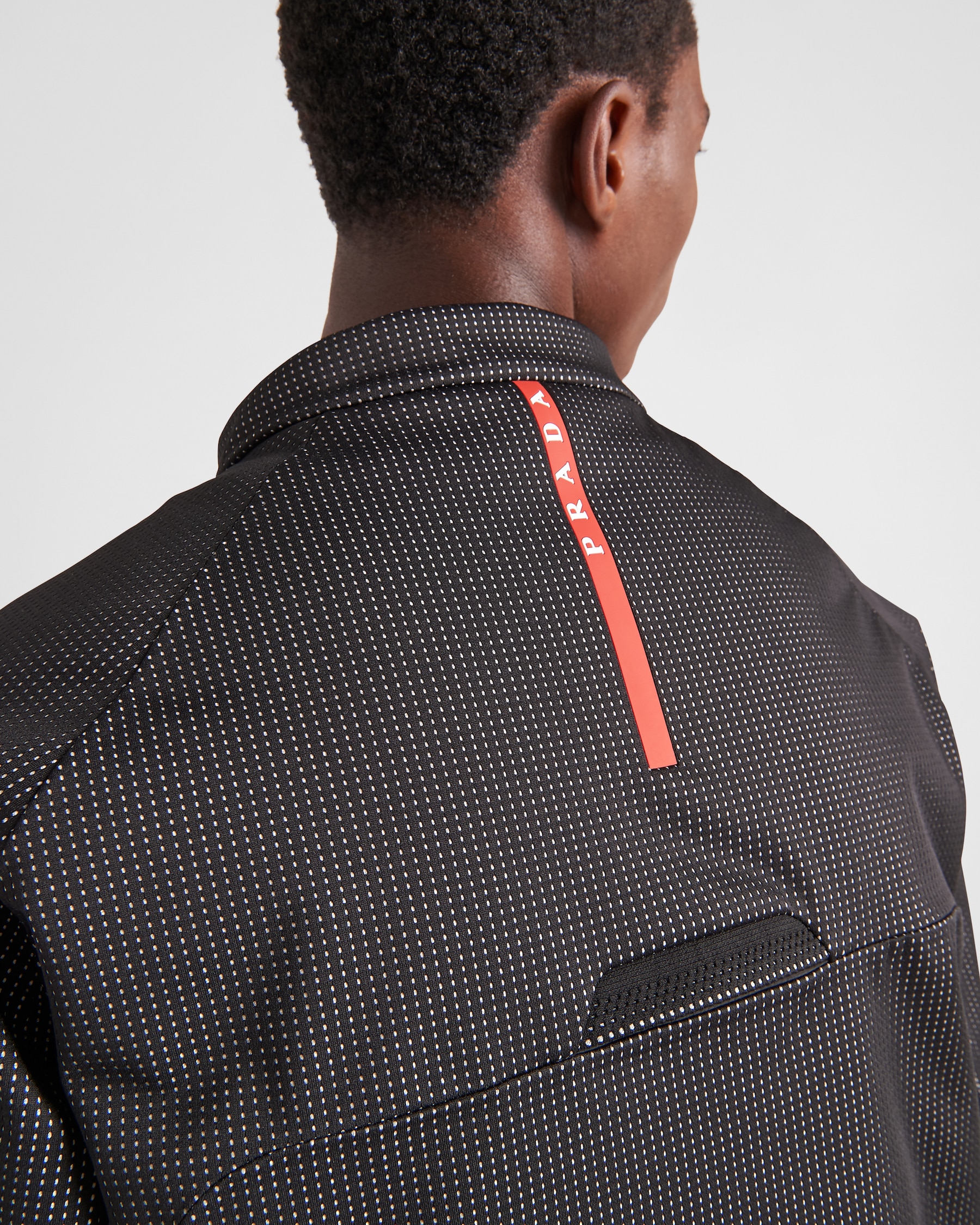 Black/silver Reflective Fabric Ski Jacket PRADA