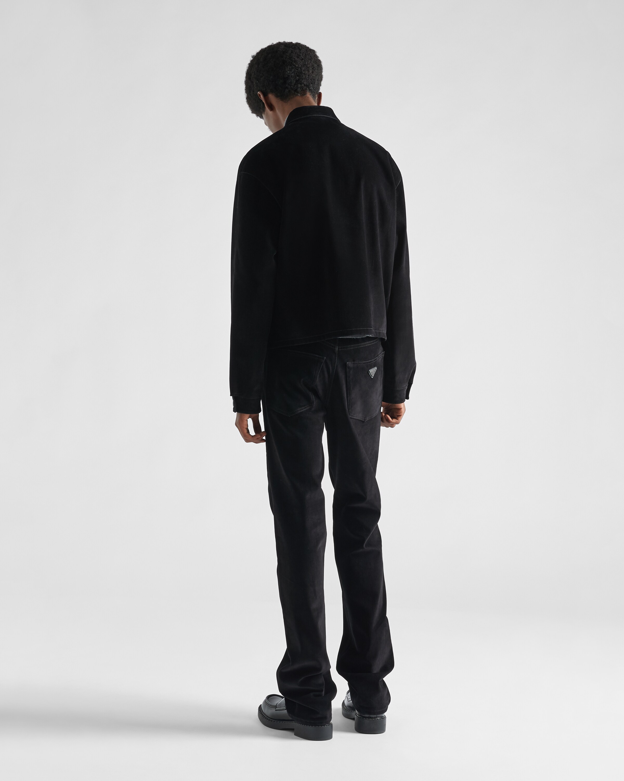 ブラック ベルベットデニム ブルゾンジャケット | Prada