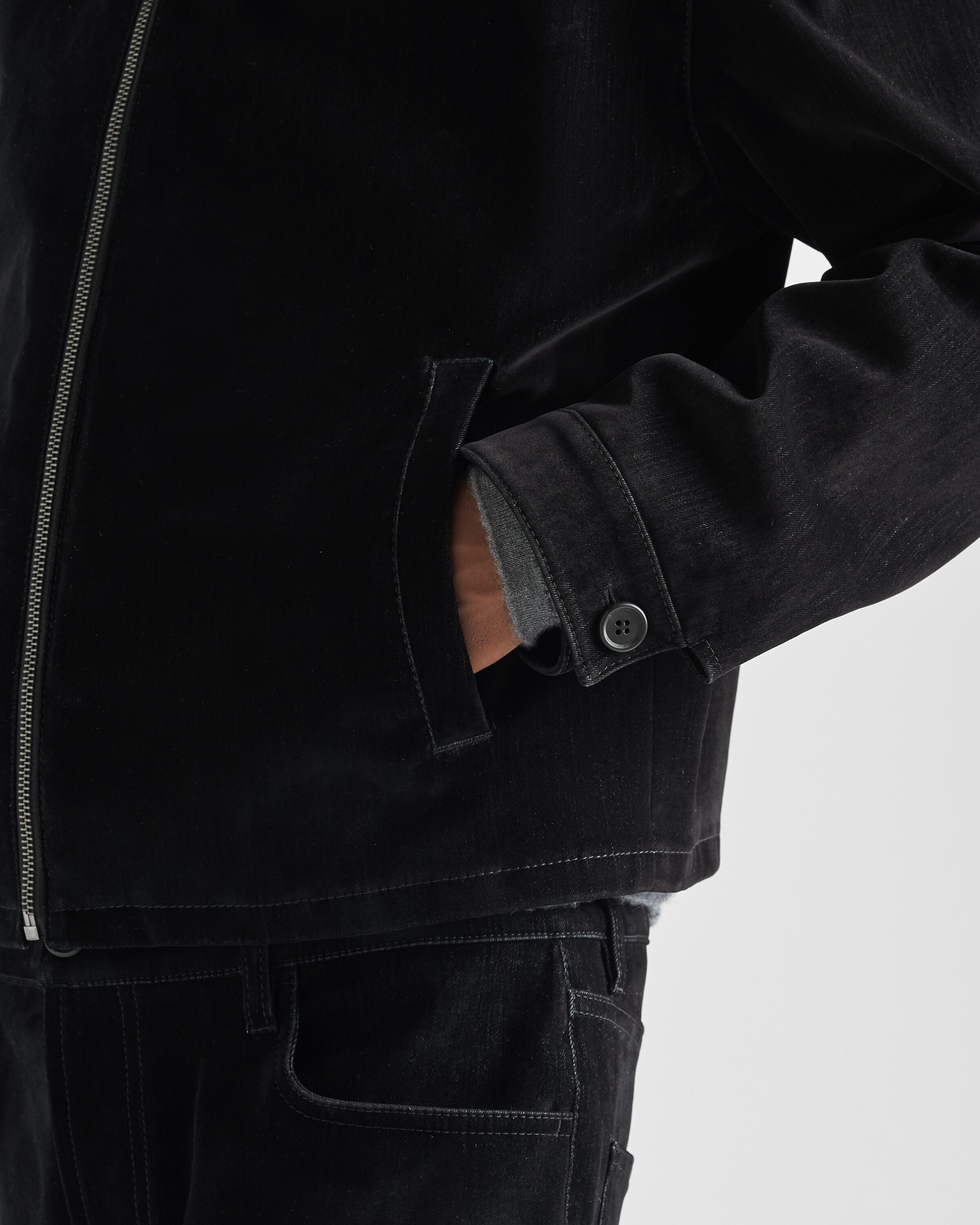 Black Velvet denim blouson jacket | Prada