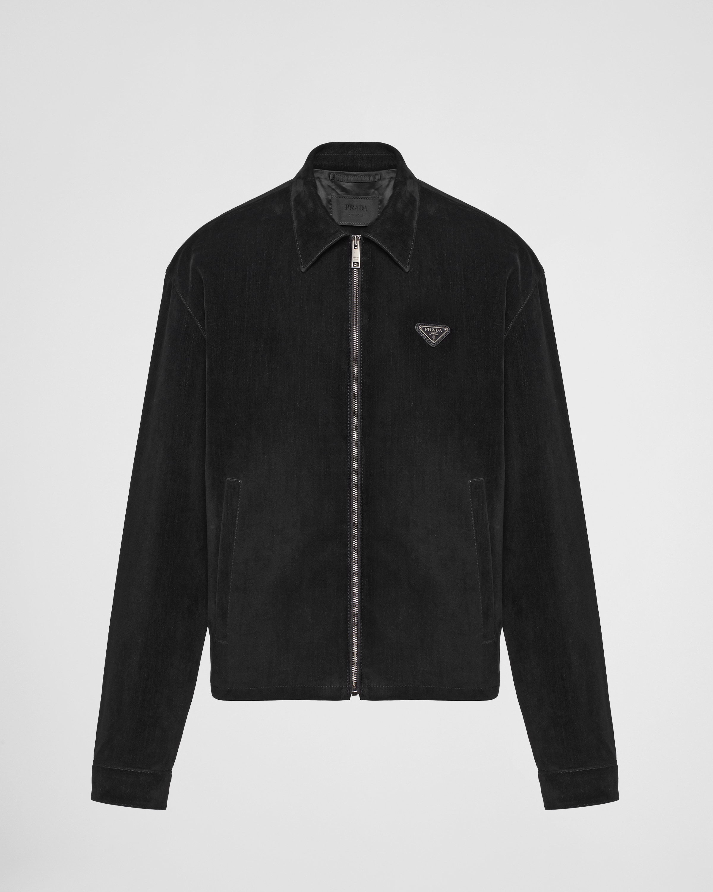 Black Velvet denim blouson jacket | Prada