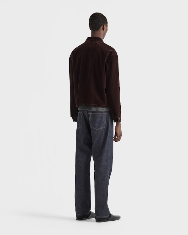 Cazadora de terciopelo de algodón - Ébano Cazadora de terciopelo de algodón - Ébano