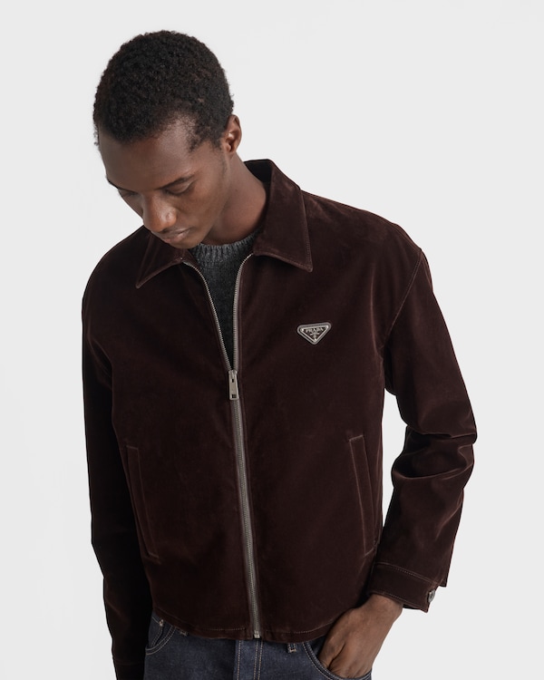 Cazadora de terciopelo de algodón - Ébano Cazadora de terciopelo de algodón - Ébano