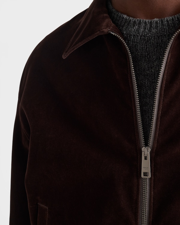 Cazadora de terciopelo de algodón - Ébano Cazadora de terciopelo de algodón - Ébano