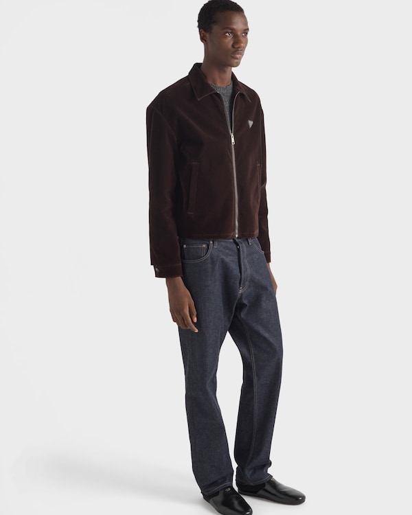 Cazadora de terciopelo de algodón - Ébano Cazadora de terciopelo de algodón - Ébano