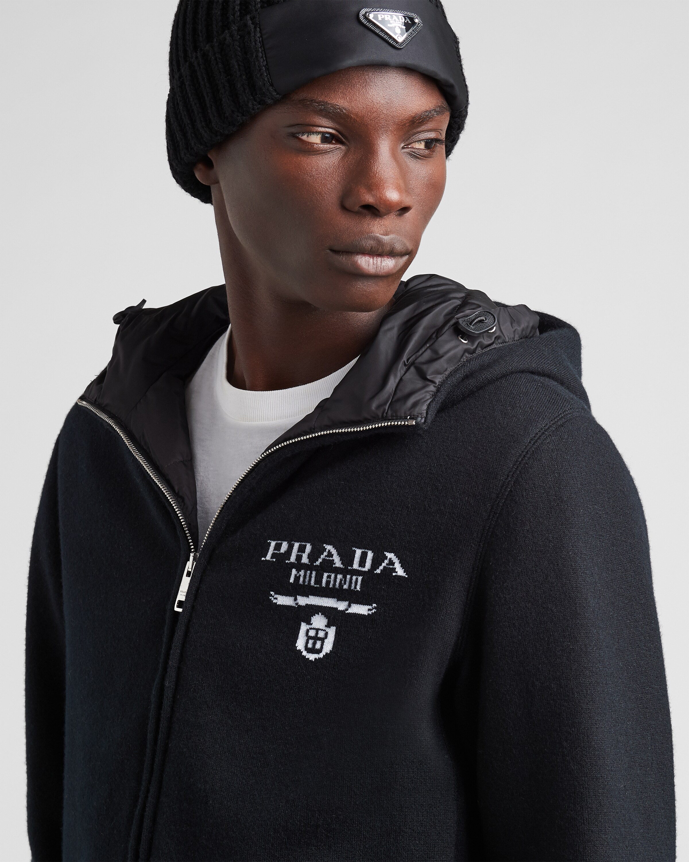 Prada جاكيت مبطن قصير من الكشمير 3