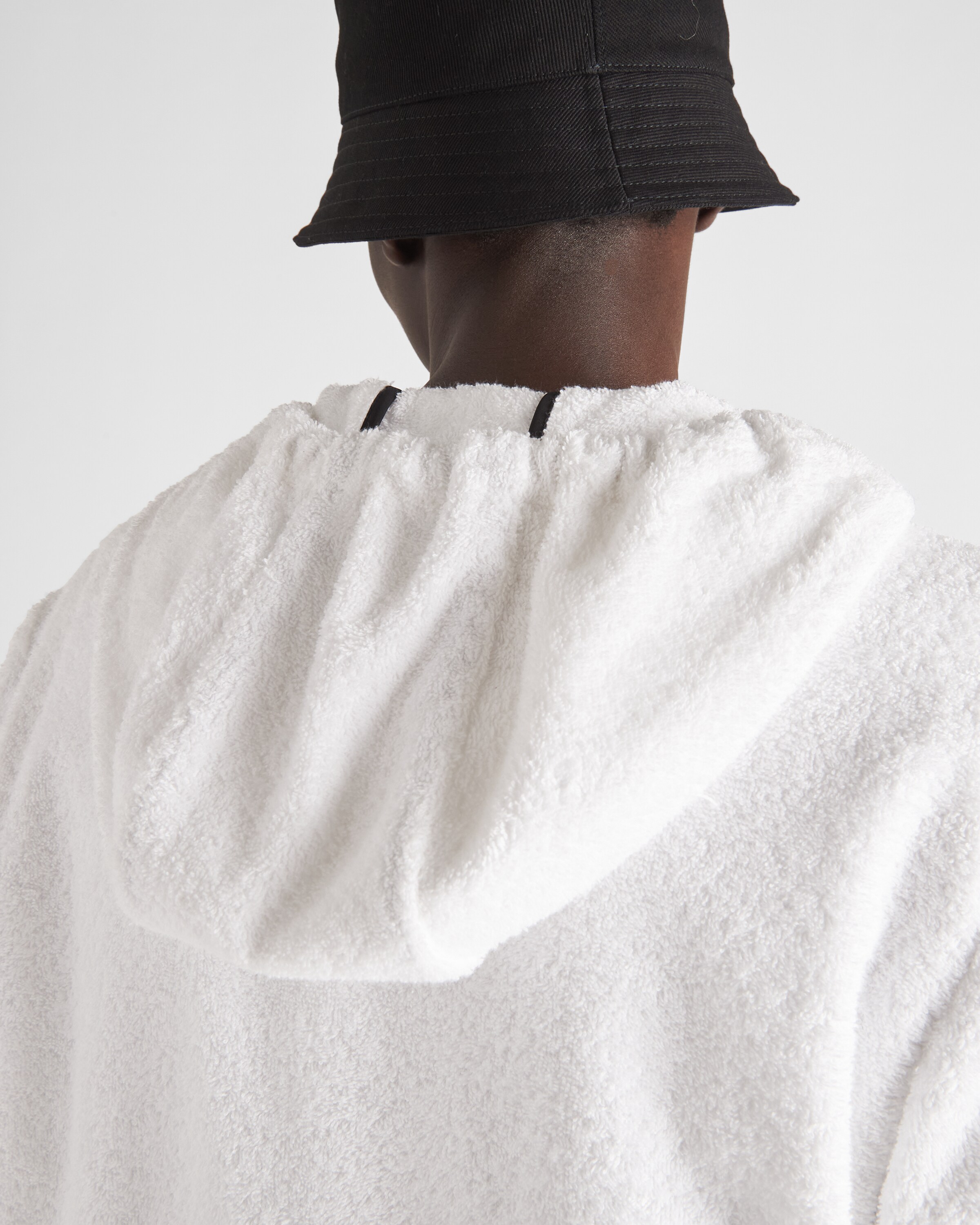 White Terrycloth hoodie jacket | Prada