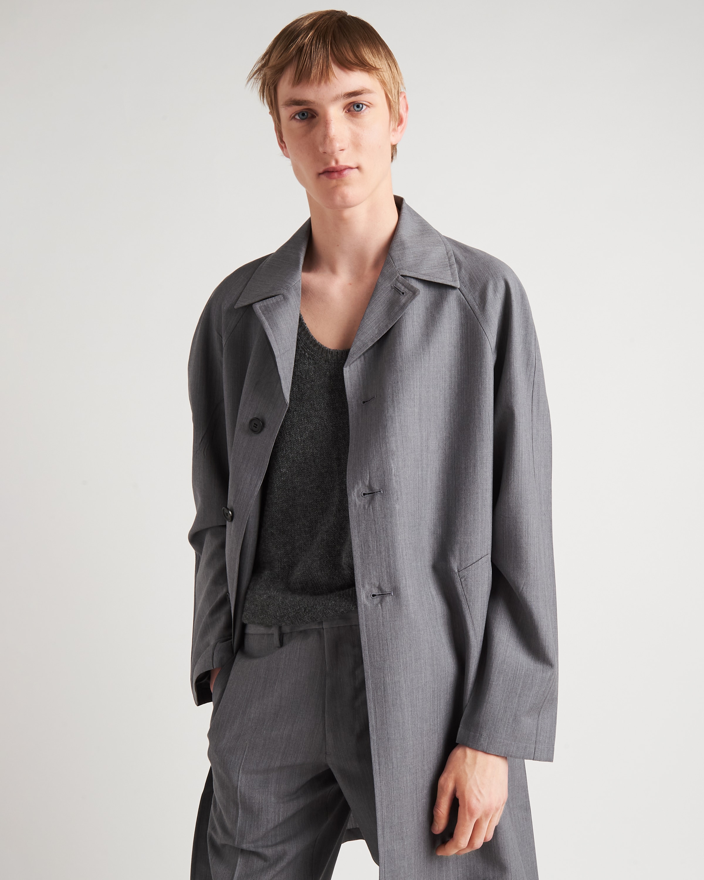 Wool and mohair coat