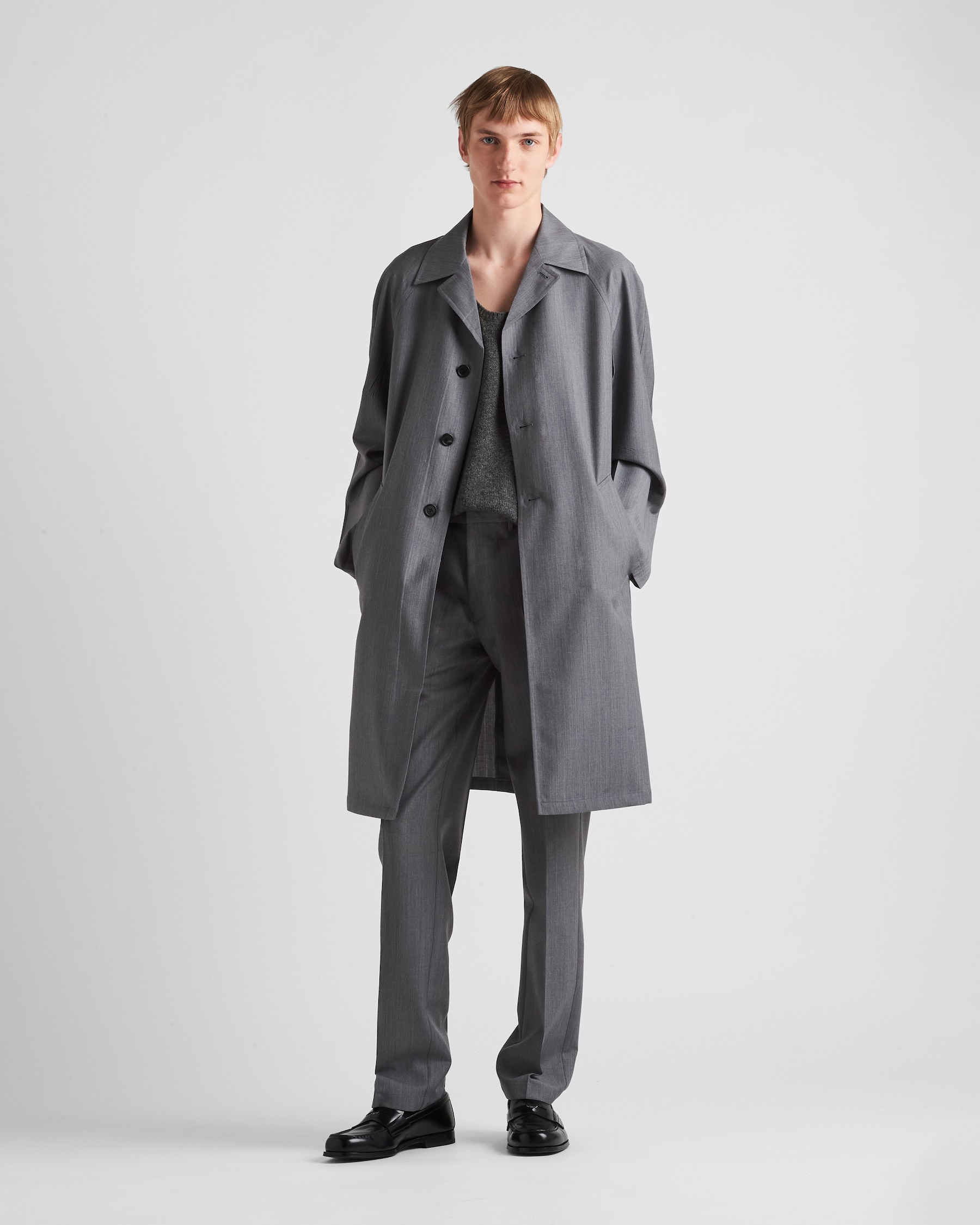 Grey Wool And Mohair Coat PRADA