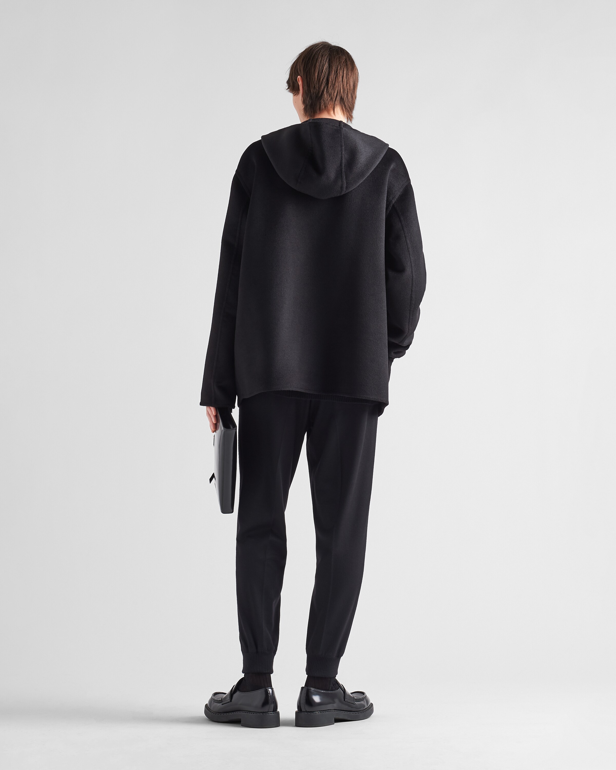 【22AW】新作 カシミア フーディー ◆プラダ◆人気 ブラック カシミヤ フーディー | PRADA
