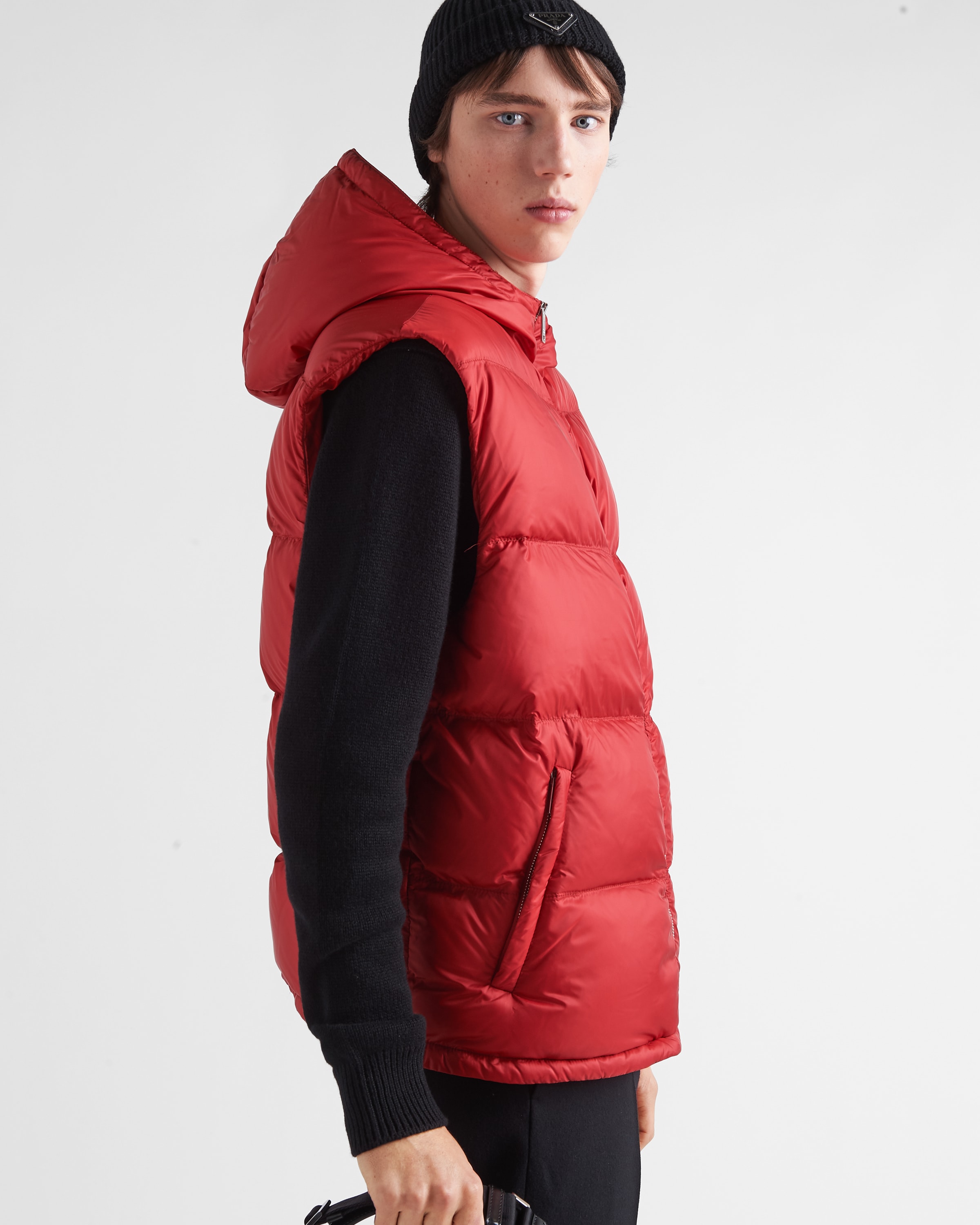 Mens red puffer vest deals