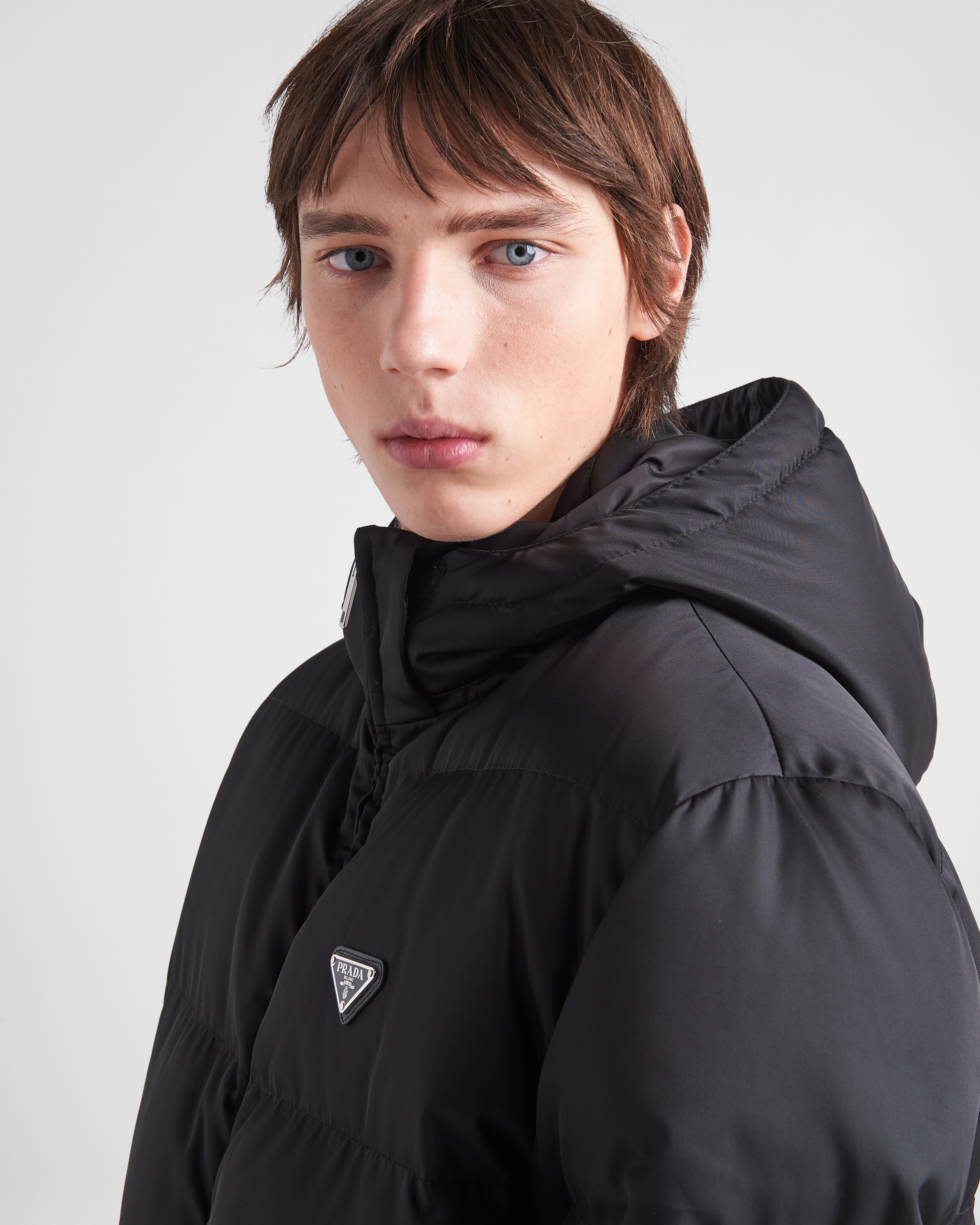 Black Long Re-nylon Down Jacket | PRADA