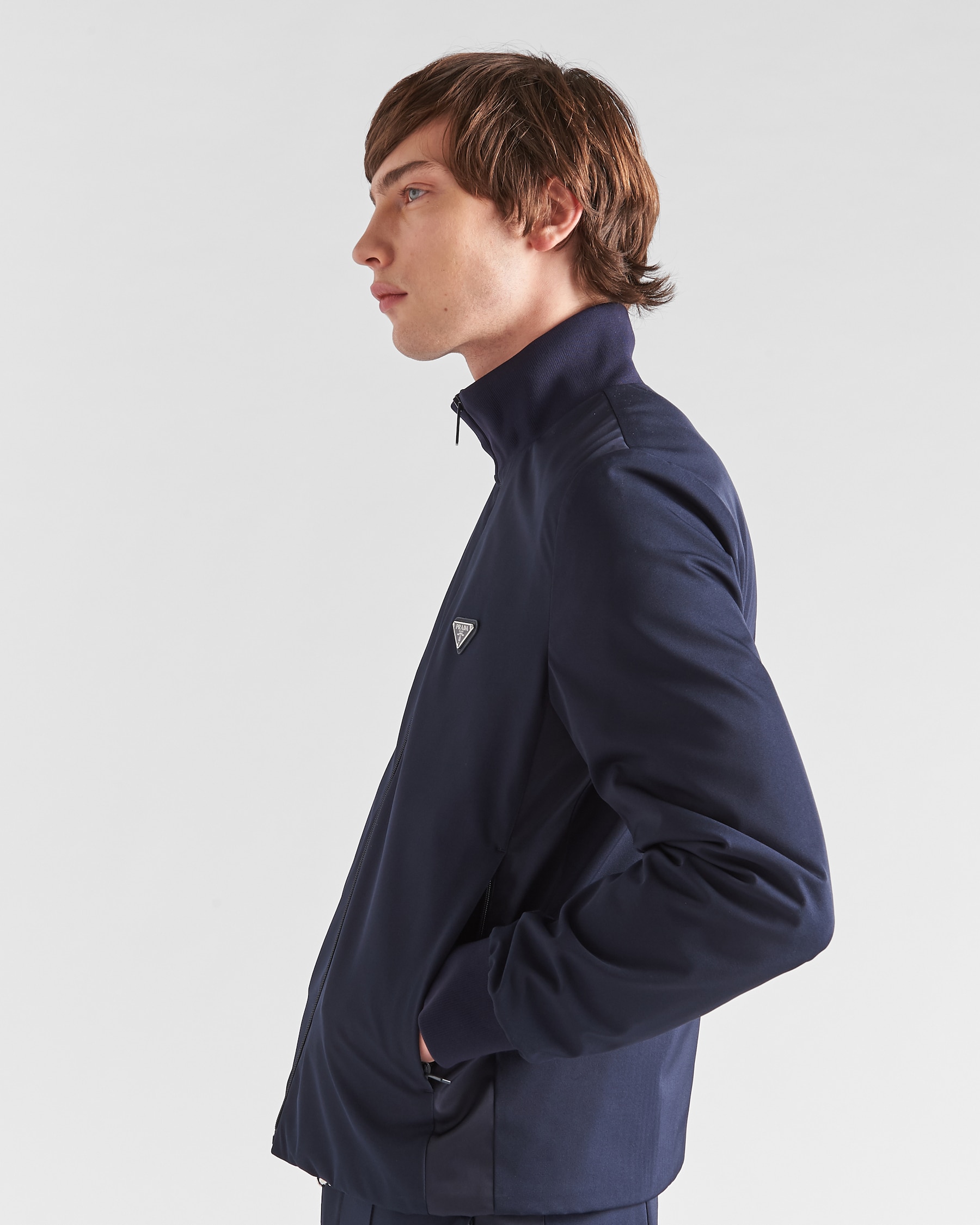 Prada Zipper Jacket Navy Blue Poliamida main image 1