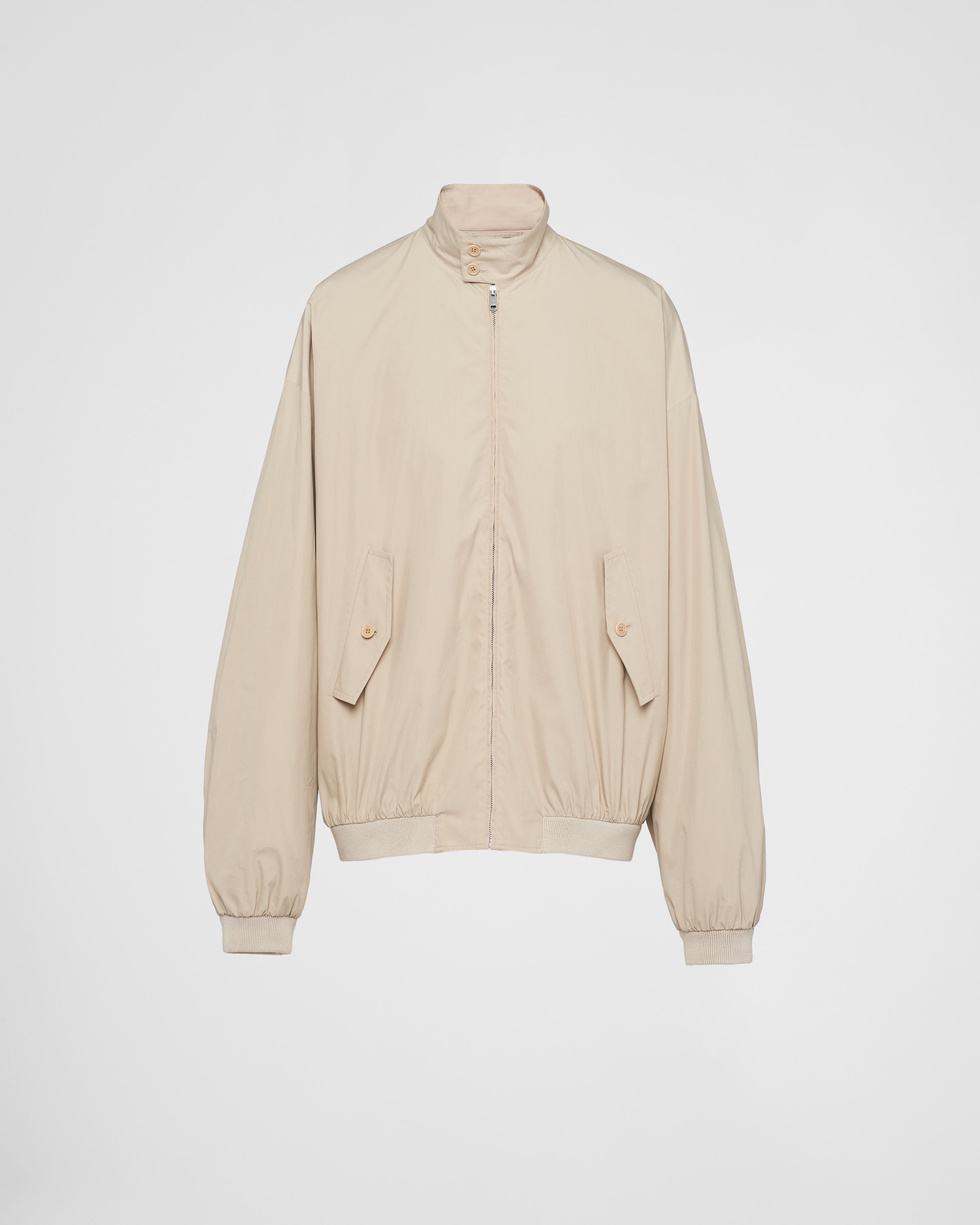 Oversized cotton blend bomber jacket