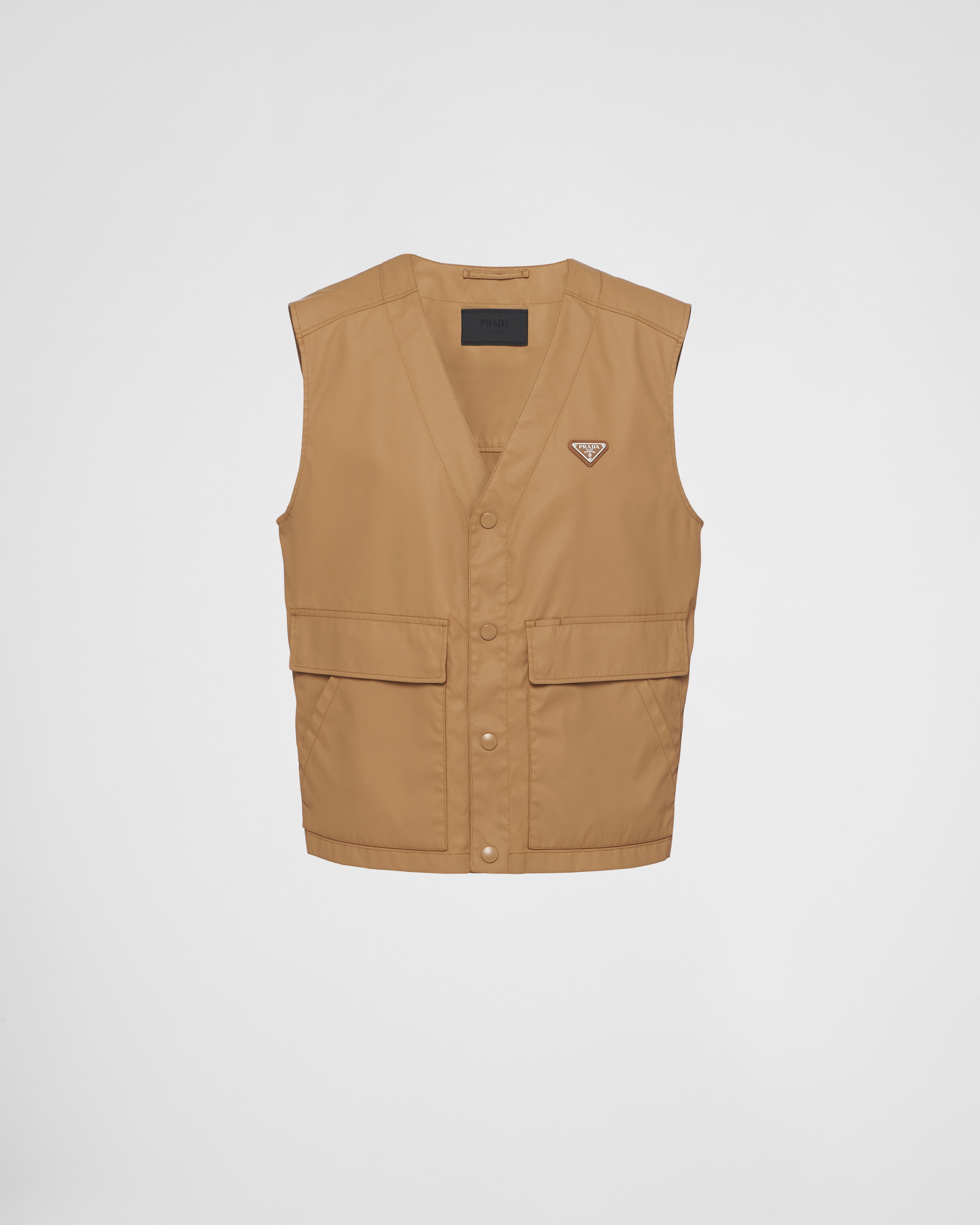 Gilet Cargo En Re-nylon Tabac | PRADA