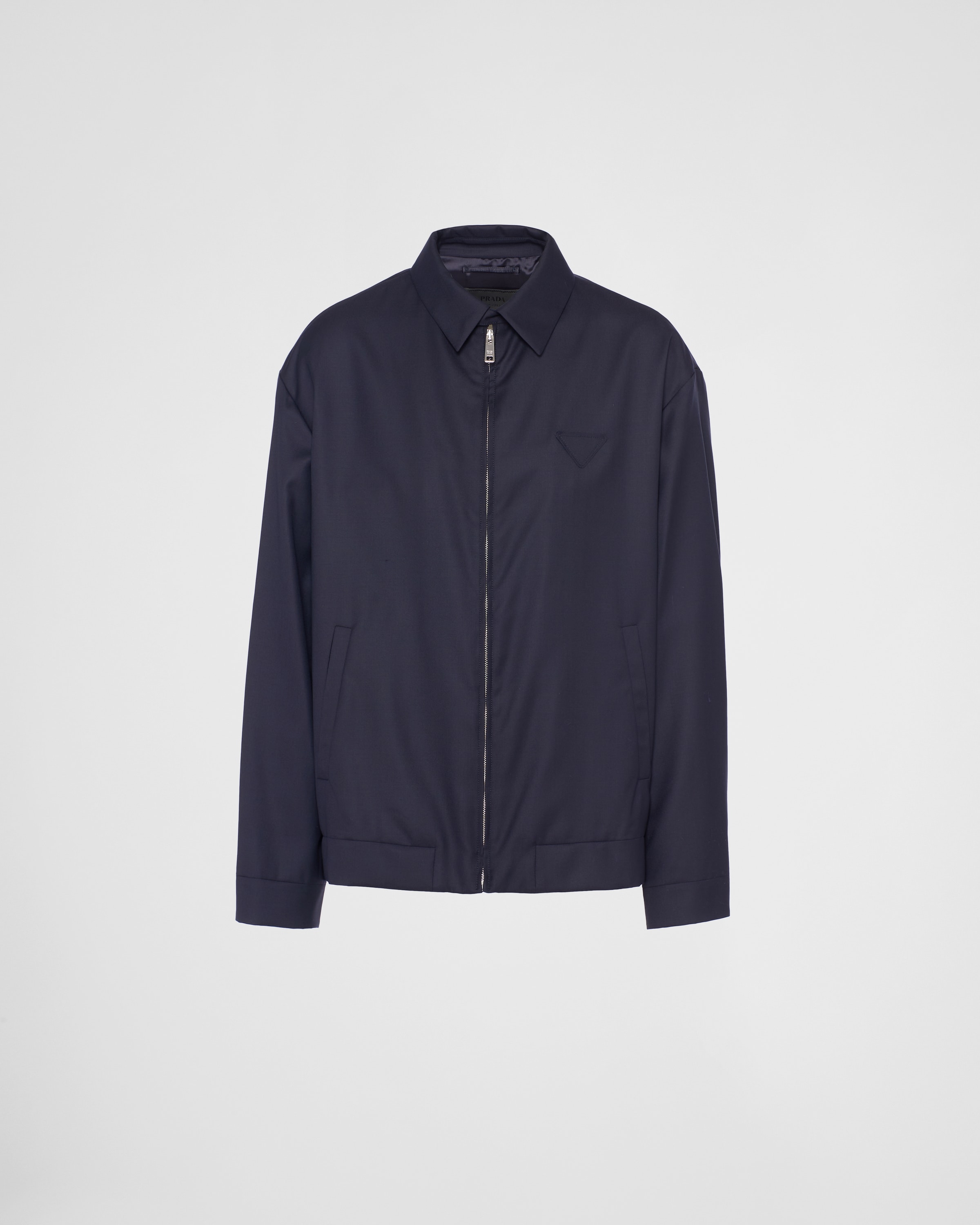 Navy Wool And Silk Jacket | PRADA