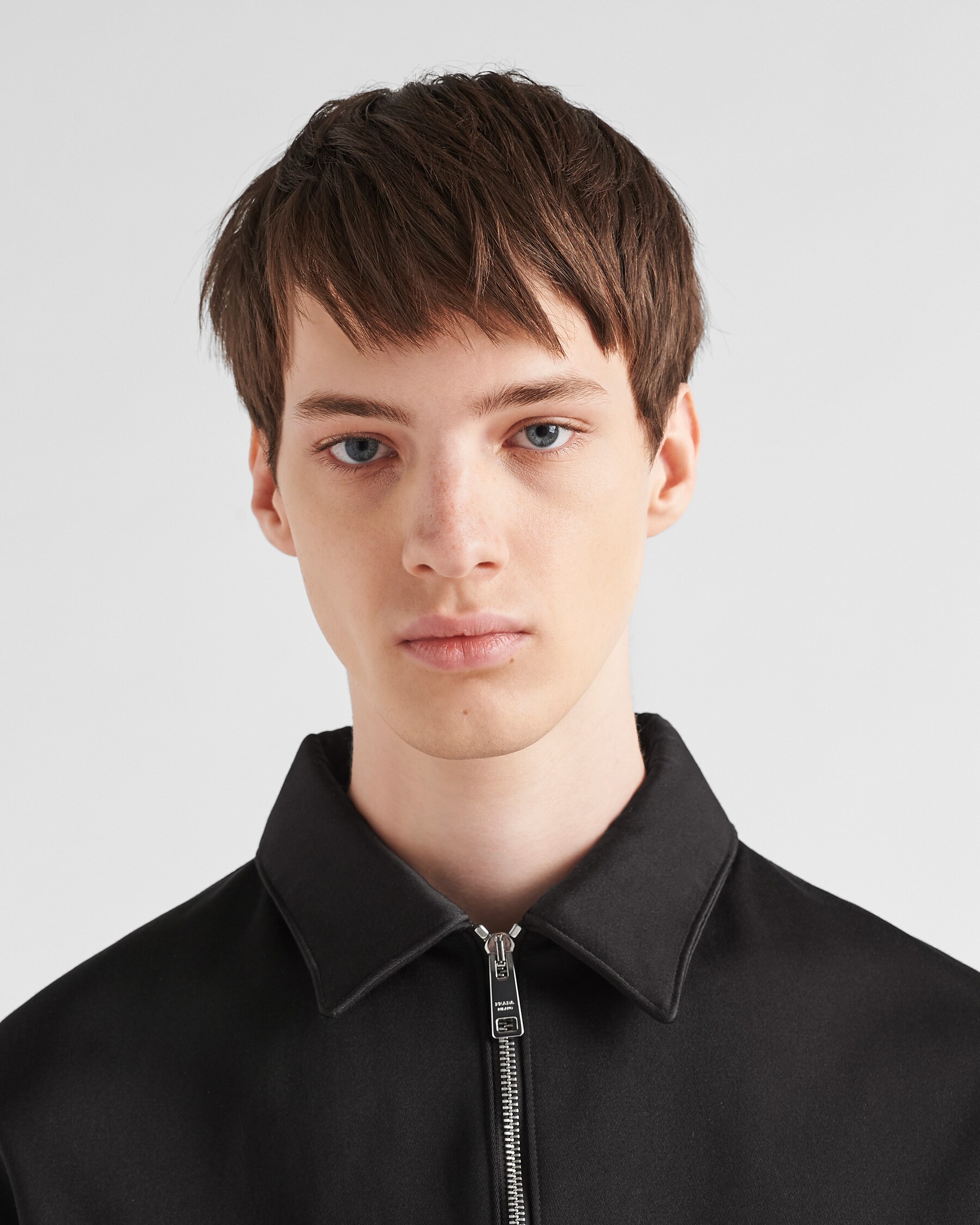 Black Cotton And Silk Blouson Jacket PRADA black-cotton-and-silk-blouson-jacket-prada