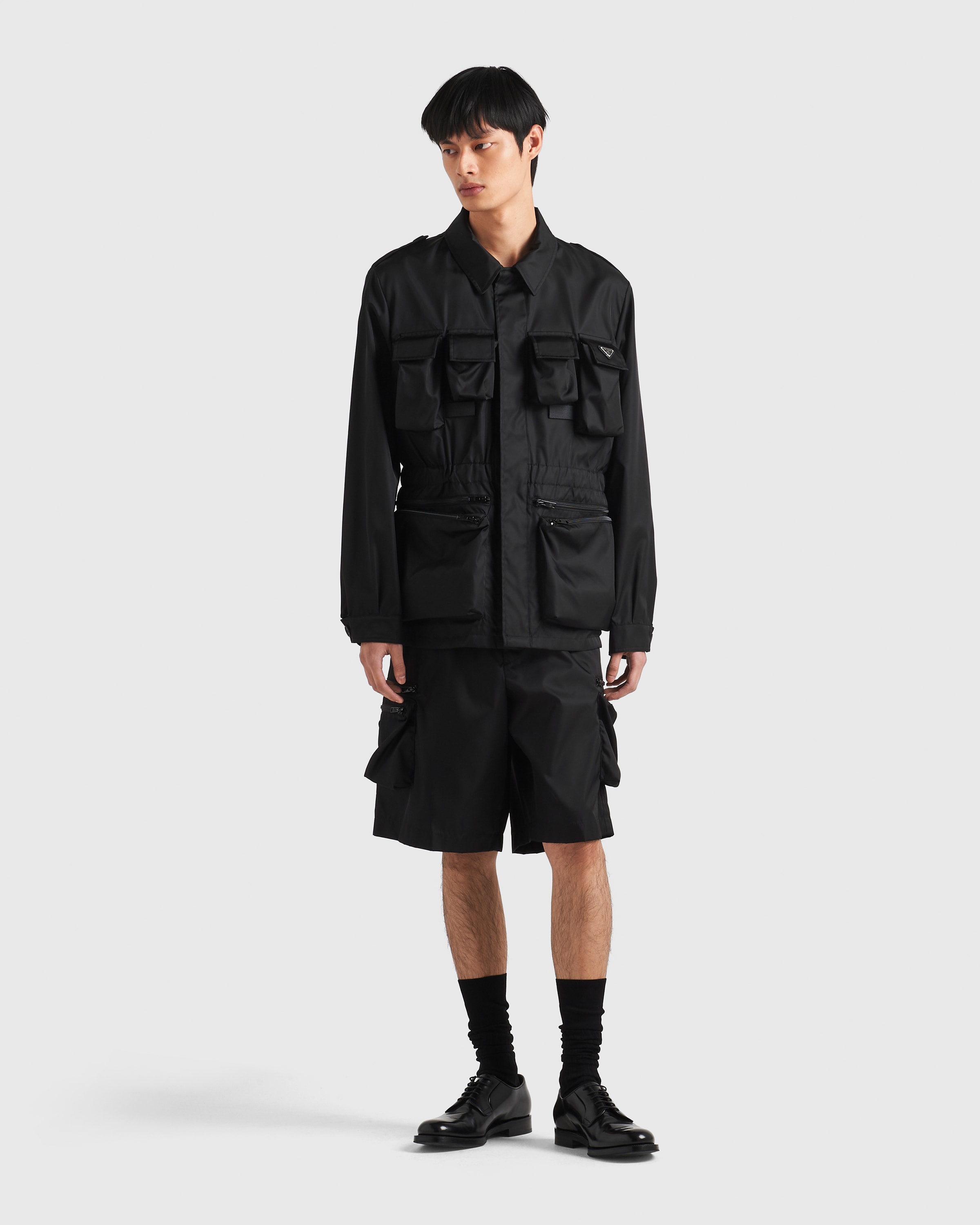 Shop Prada Re-nylon Safari Jacket In Black