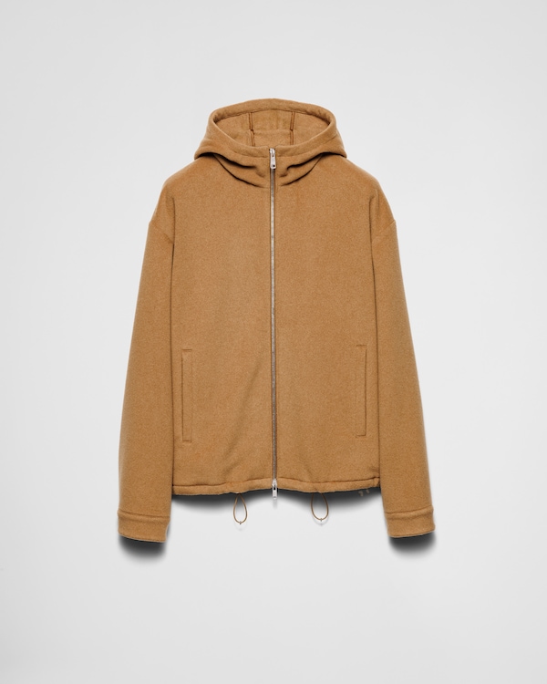 Prada camel-hair Blouson Jacket | Brown | FARFETCH