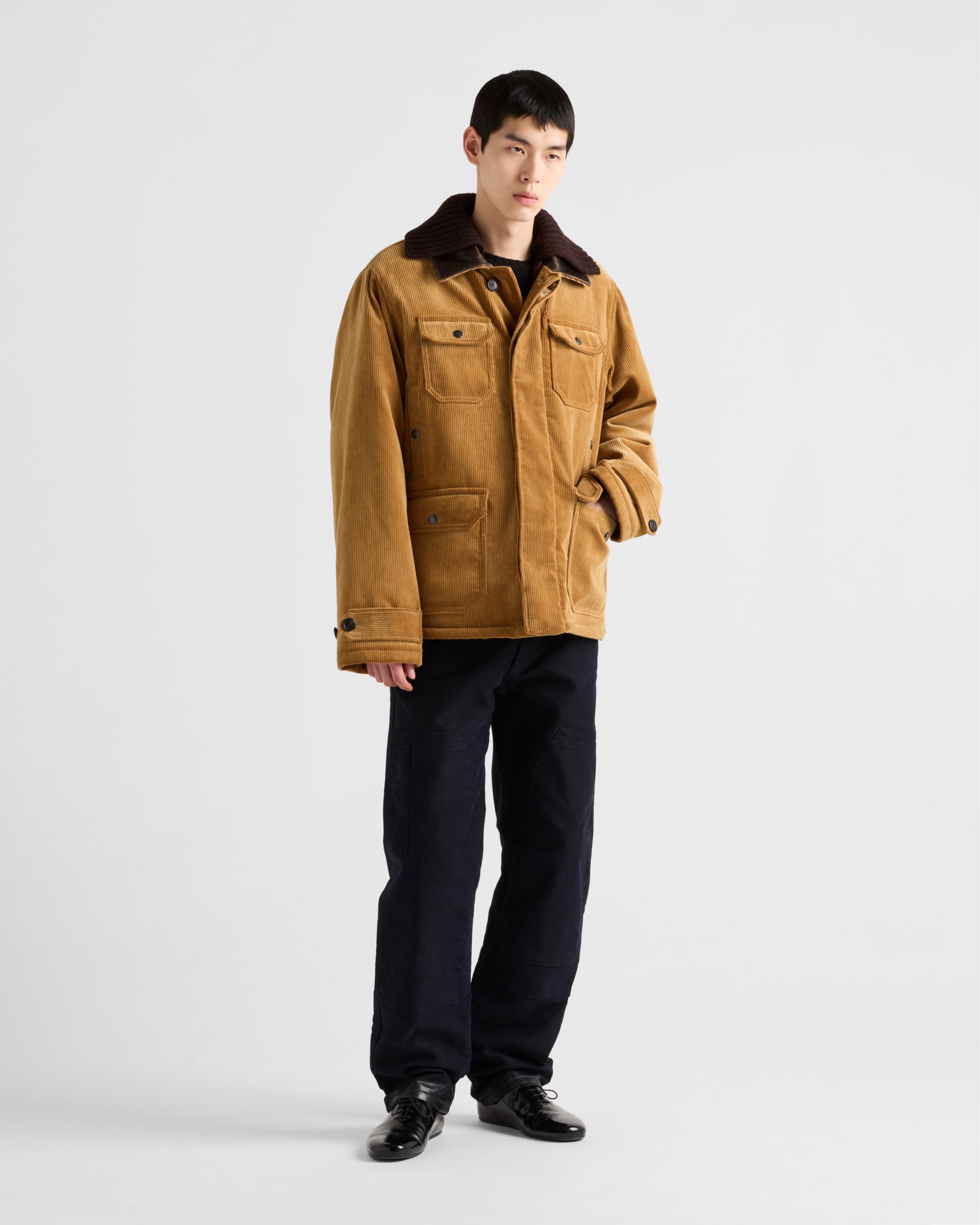 サンドベージュ コーデュロイ ジャケット | PRADA