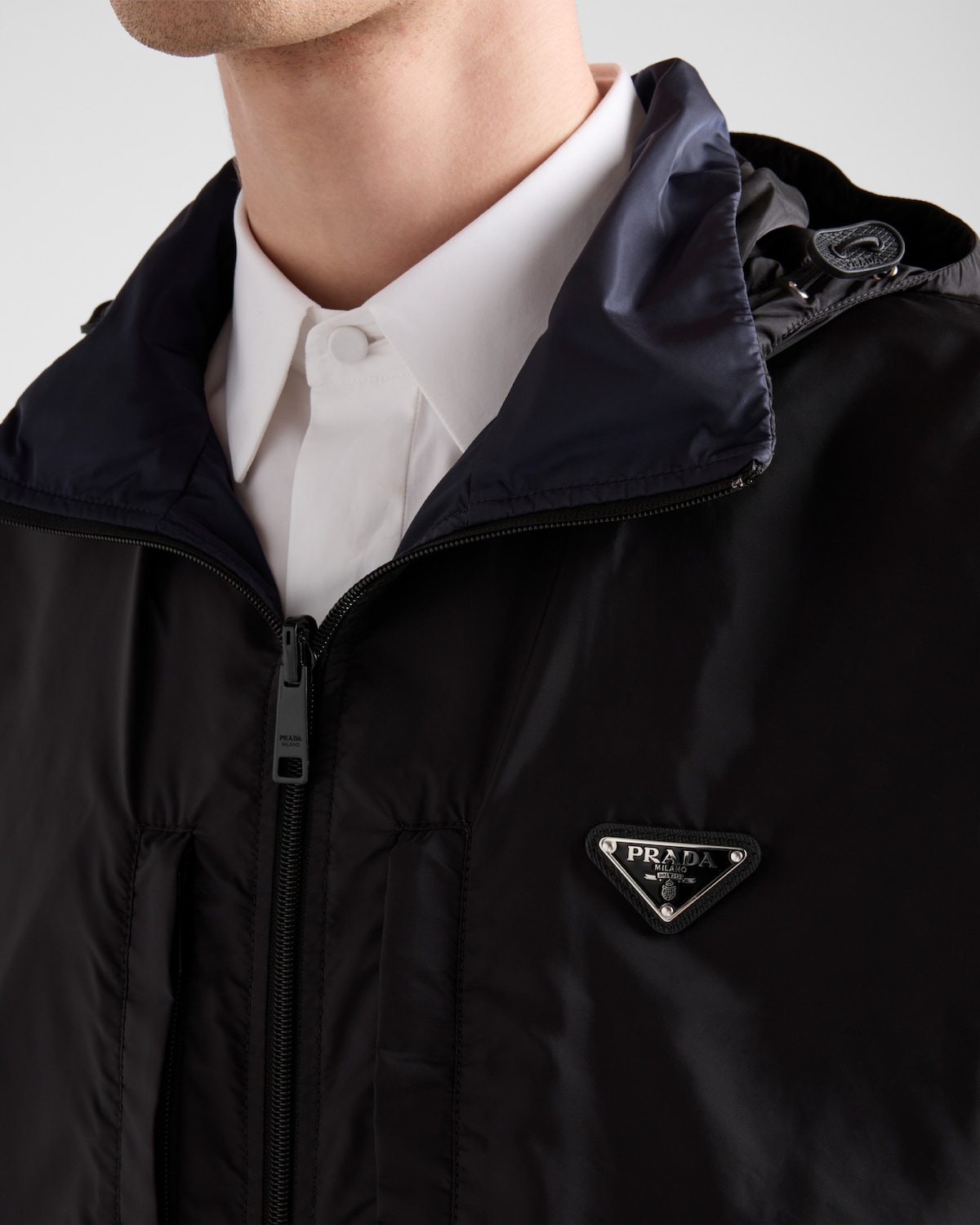 Black/blue Re-nylon Jacket | PRADA