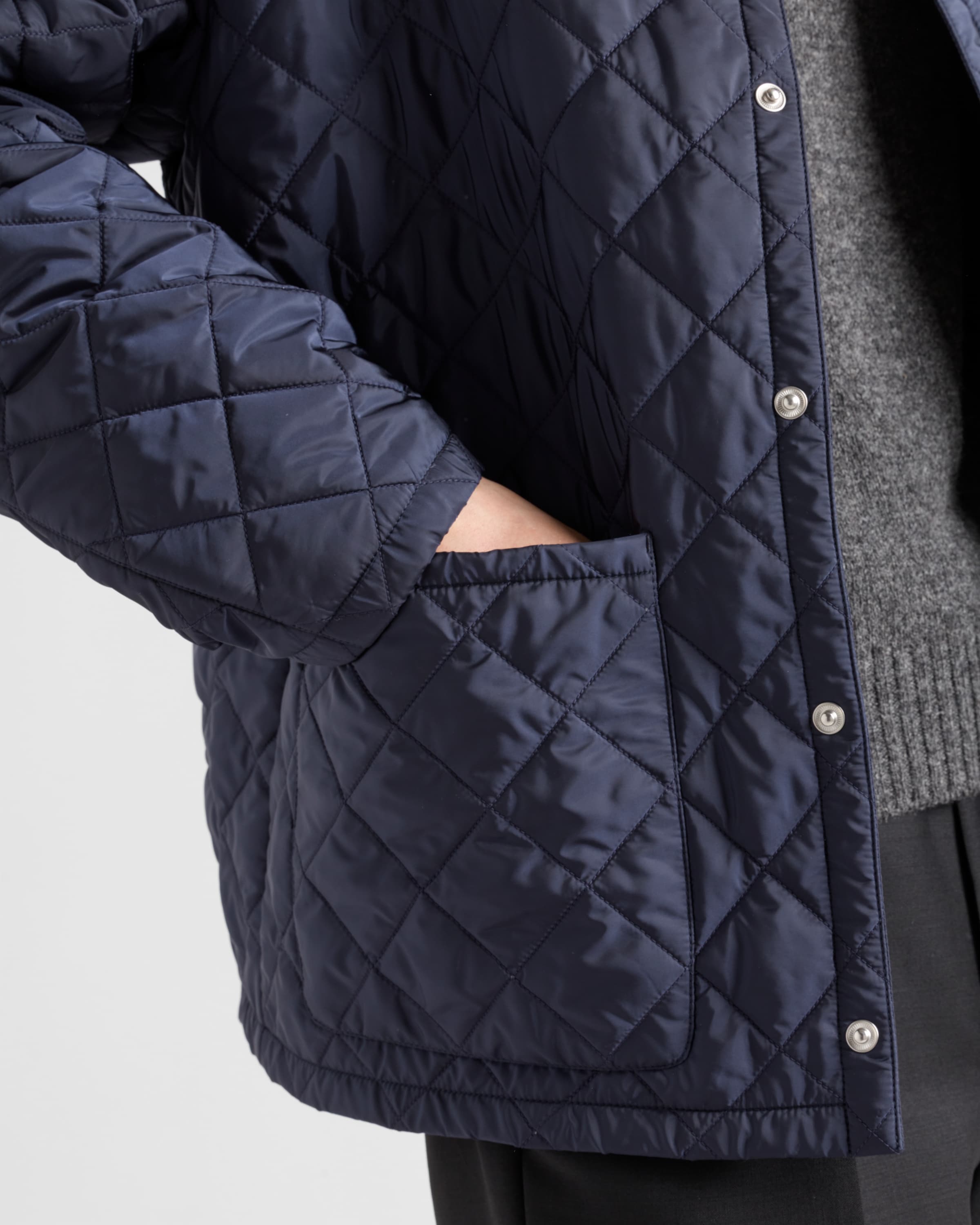 Blue Quilted Re-Nylon jacket | PRADA - United States