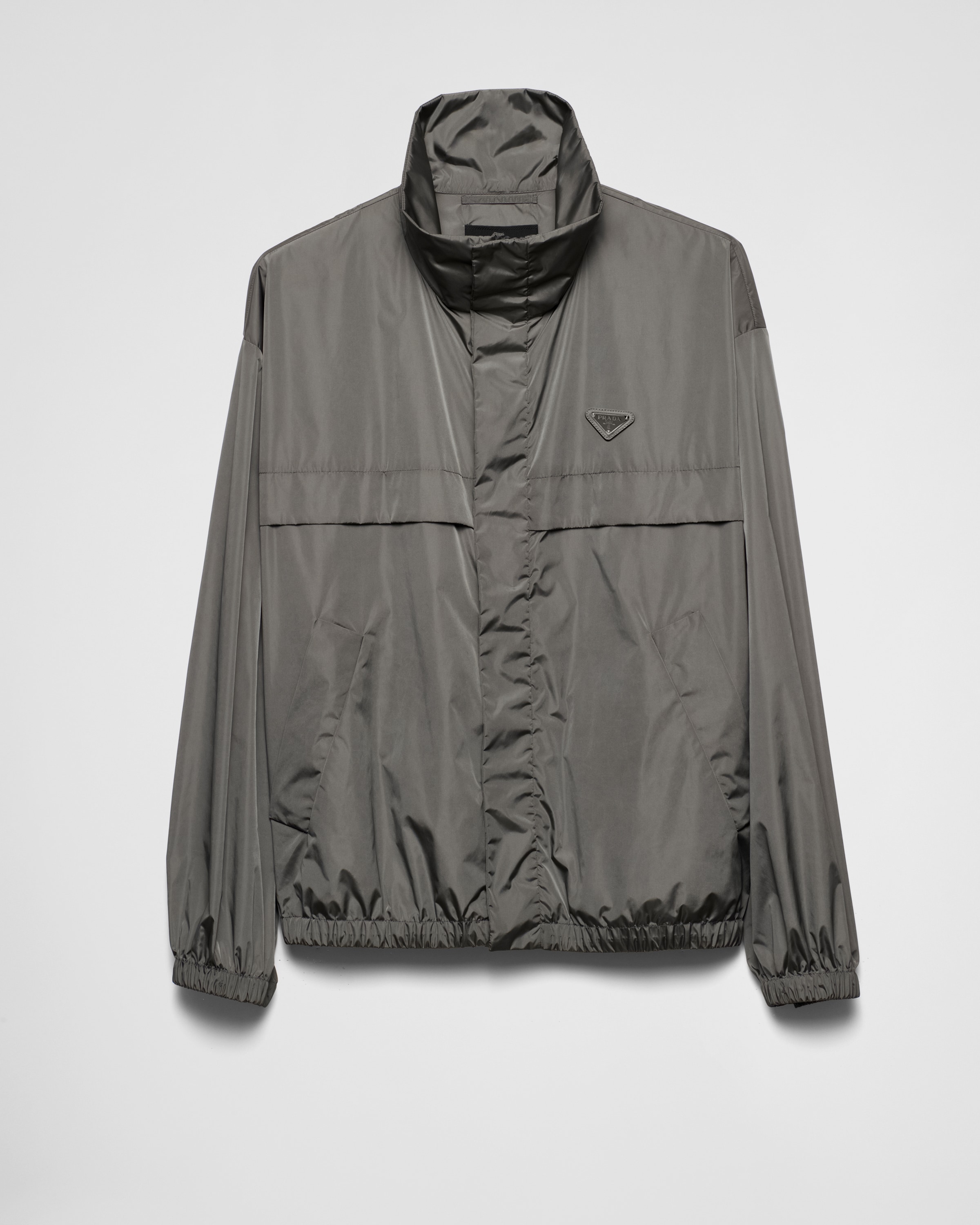 Prada Light Technical Fabric Jacket In Gray