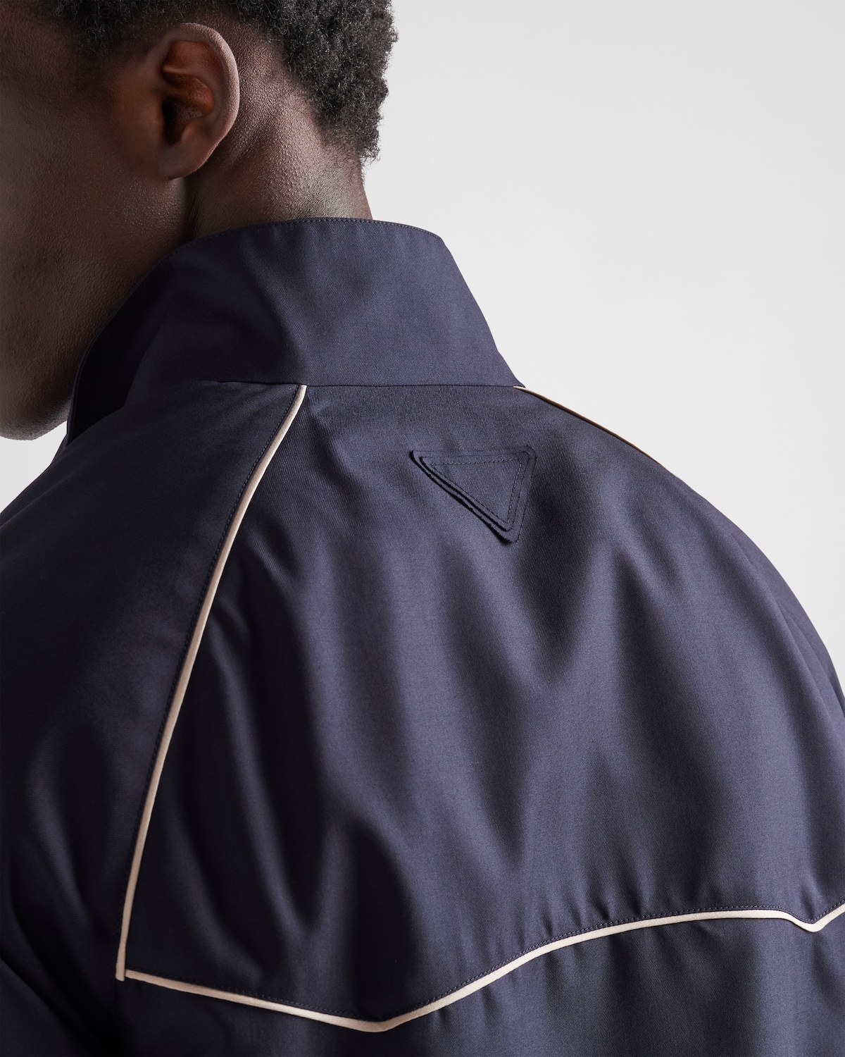 PRADA polyamide Logo Plate Blouson Down jacket SGA506 Navy 52 main image 1