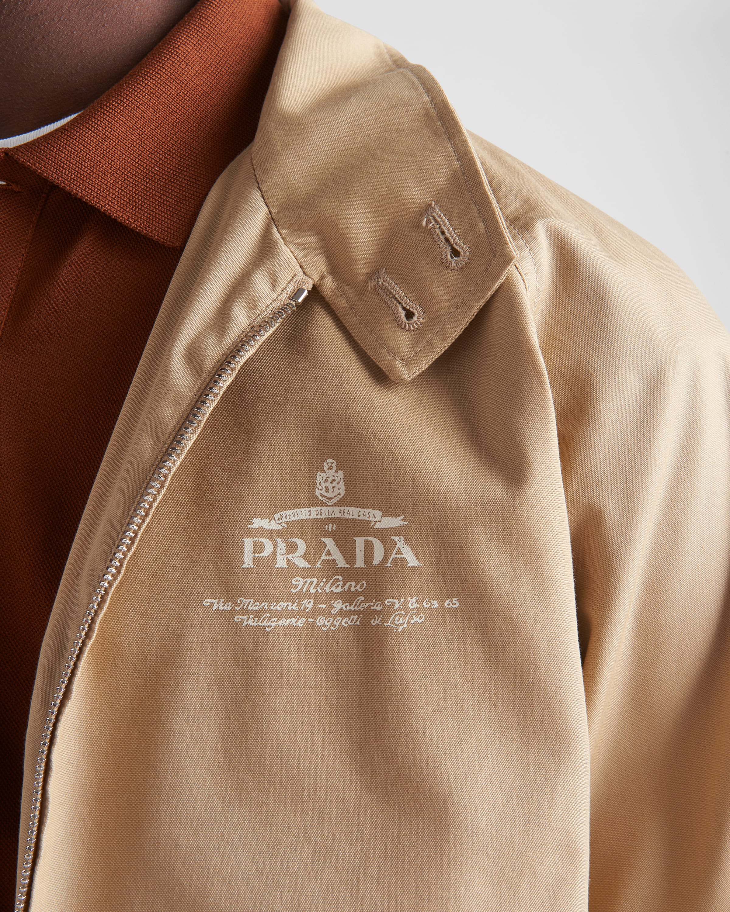 Desert Beige Cotton Blend Jacket PRADA