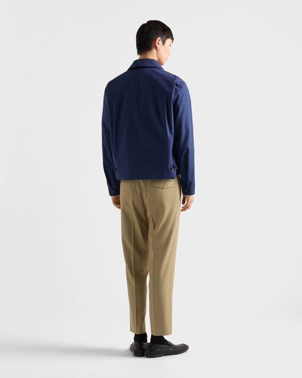 Technical cotton zipper blouson jacket - Bluette Technical cotton zipper blouson jacket - Bluette