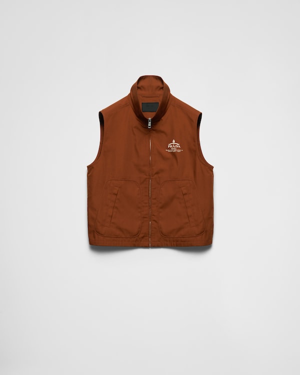 Khaki Leather vest | PRADA