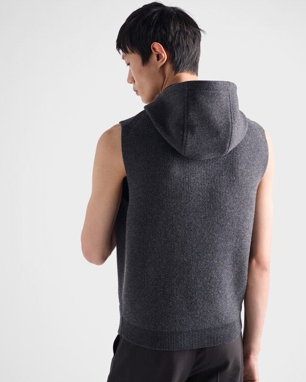 Wool and cashmere zipper vest - Anthracite Gray Wool and cashmere zipper vest - Anthracite Gray