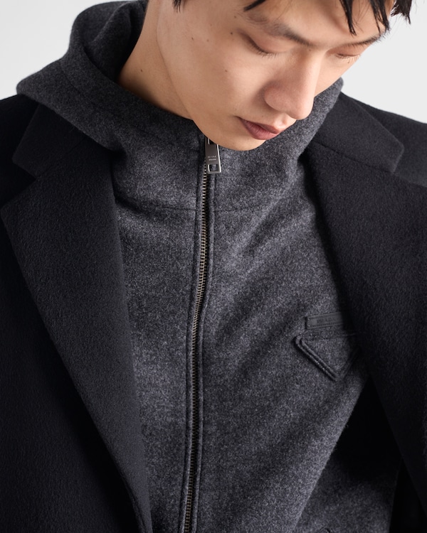 Wool and cashmere zipper vest - Anthracite Gray Wool and cashmere zipper vest - Anthracite Gray