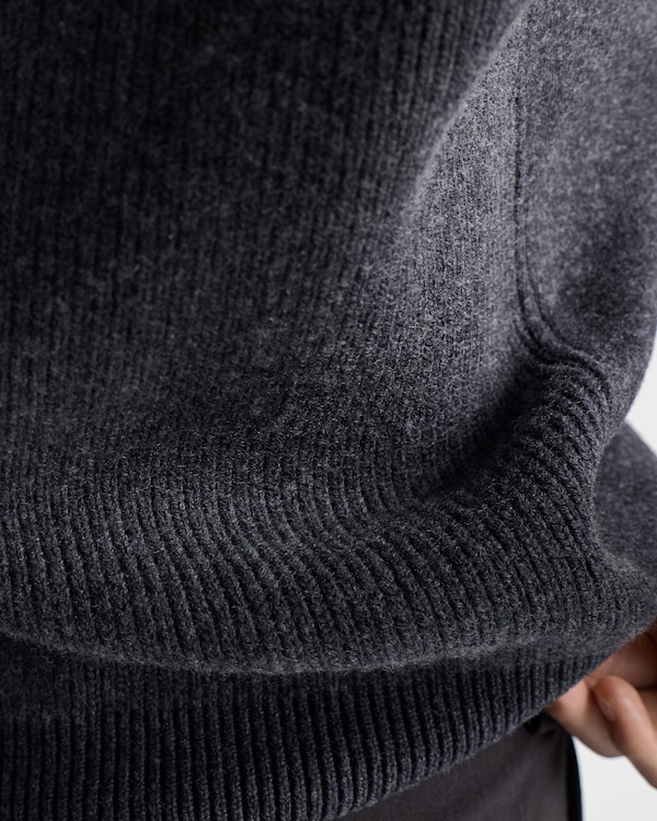 Wool and cashmere zipper vest - Anthracite Gray Wool and cashmere zipper vest - Anthracite Gray