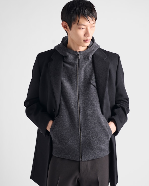 Wool and cashmere zipper vest - Anthracite Gray Wool and cashmere zipper vest - Anthracite Gray