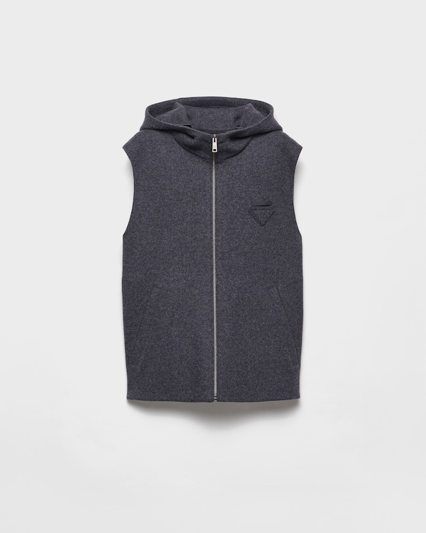 Wool and cashmere zipper vest - Anthracite Gray Wool and cashmere zipper vest - Anthracite Gray