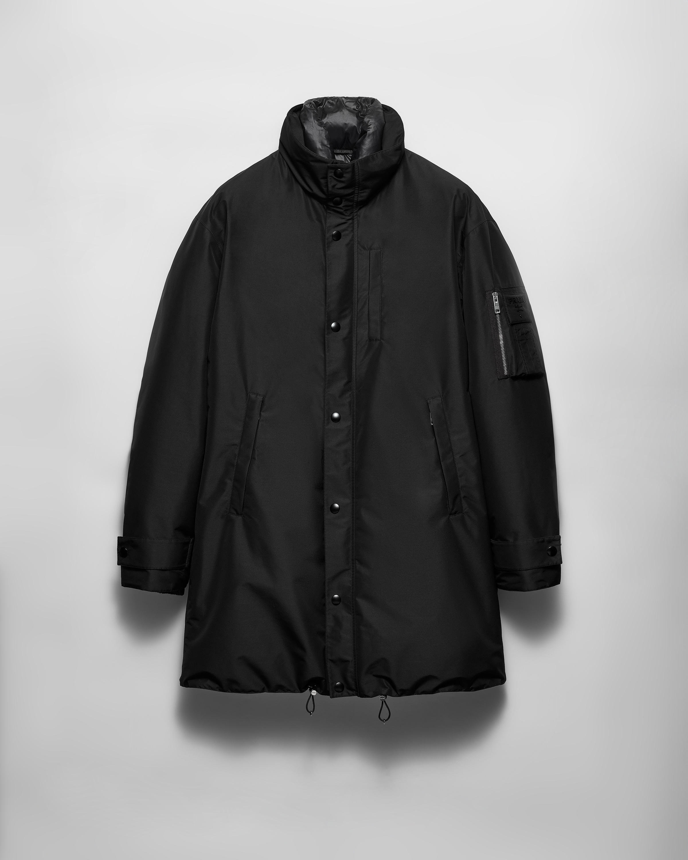 Prada Technical Fabric Down Coat, Man, Black, Size S