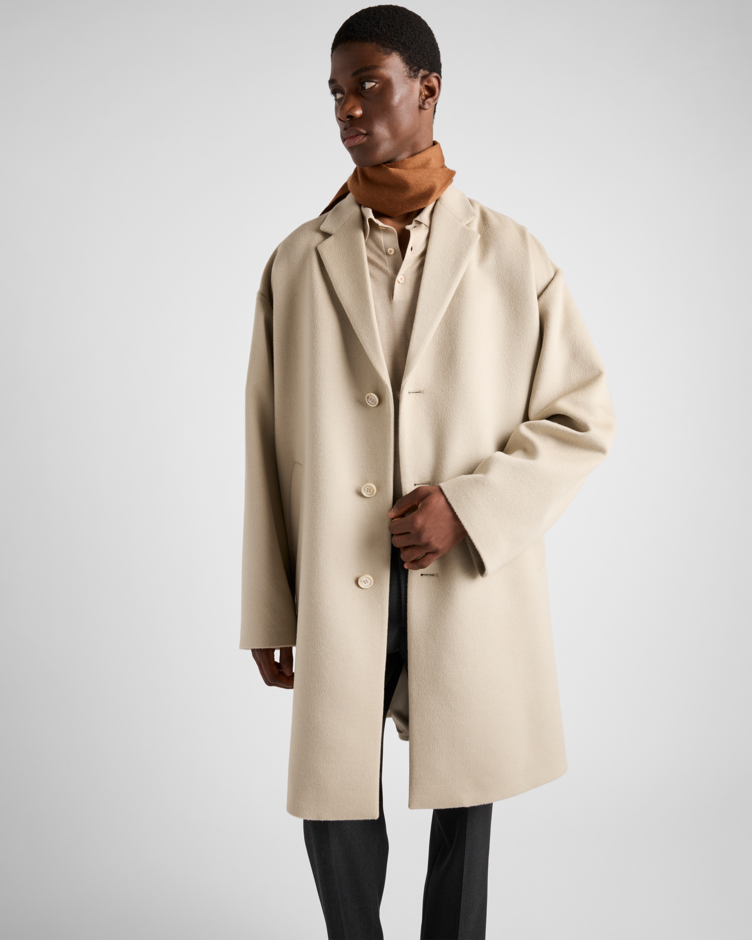 コート PRADA IVORY WOOL BLEND COAT Limestone Wool Blend Coat | PRADA
