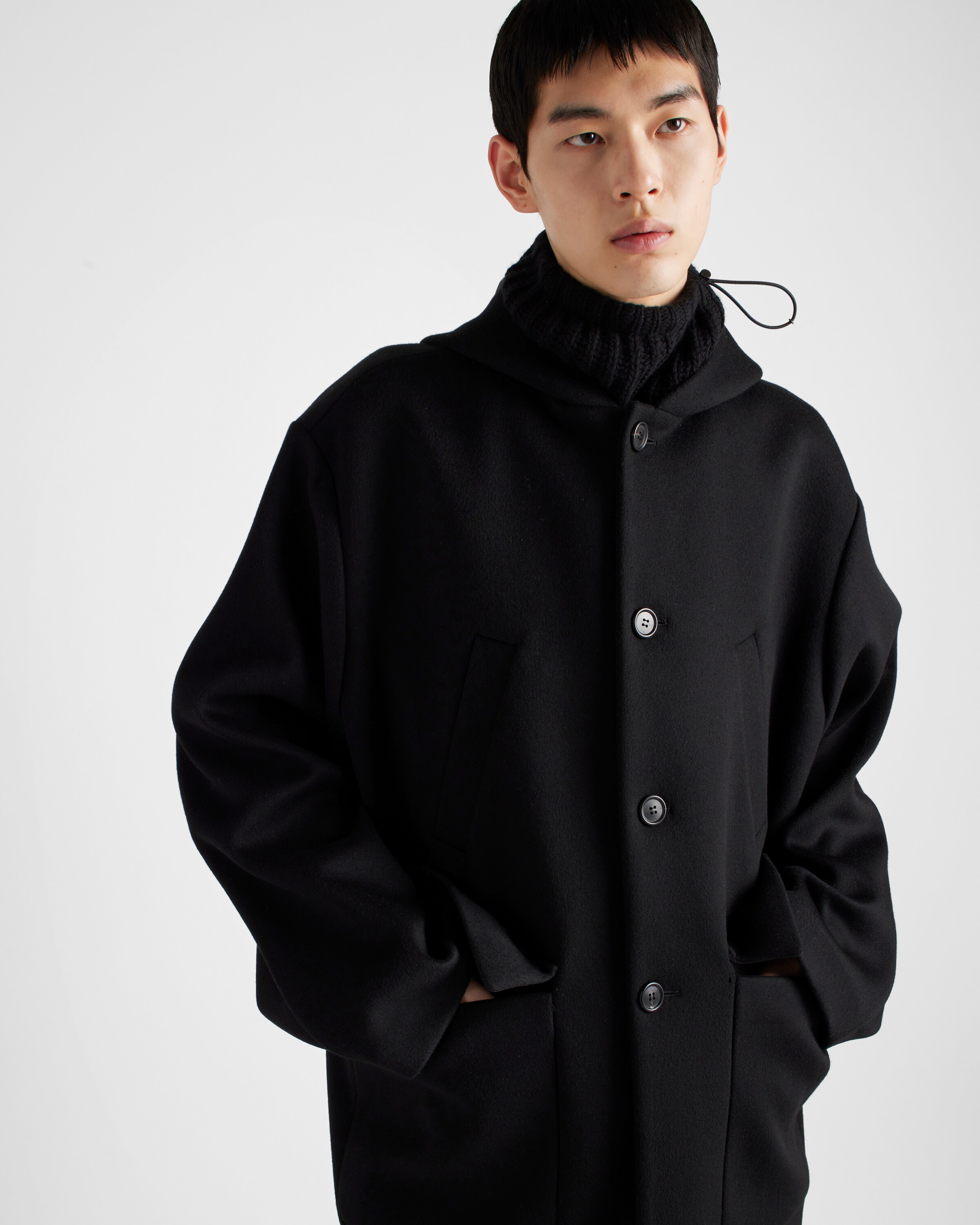 【関税&送料込】Prada Black Wool Blend Coat Prada Black Wool Blend Coat | italist