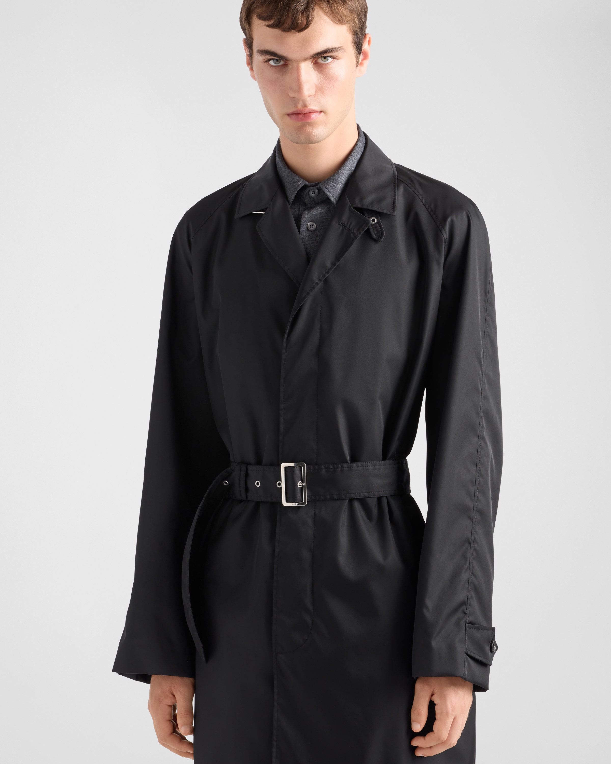 ブラック Re-nylon コート | PRADA