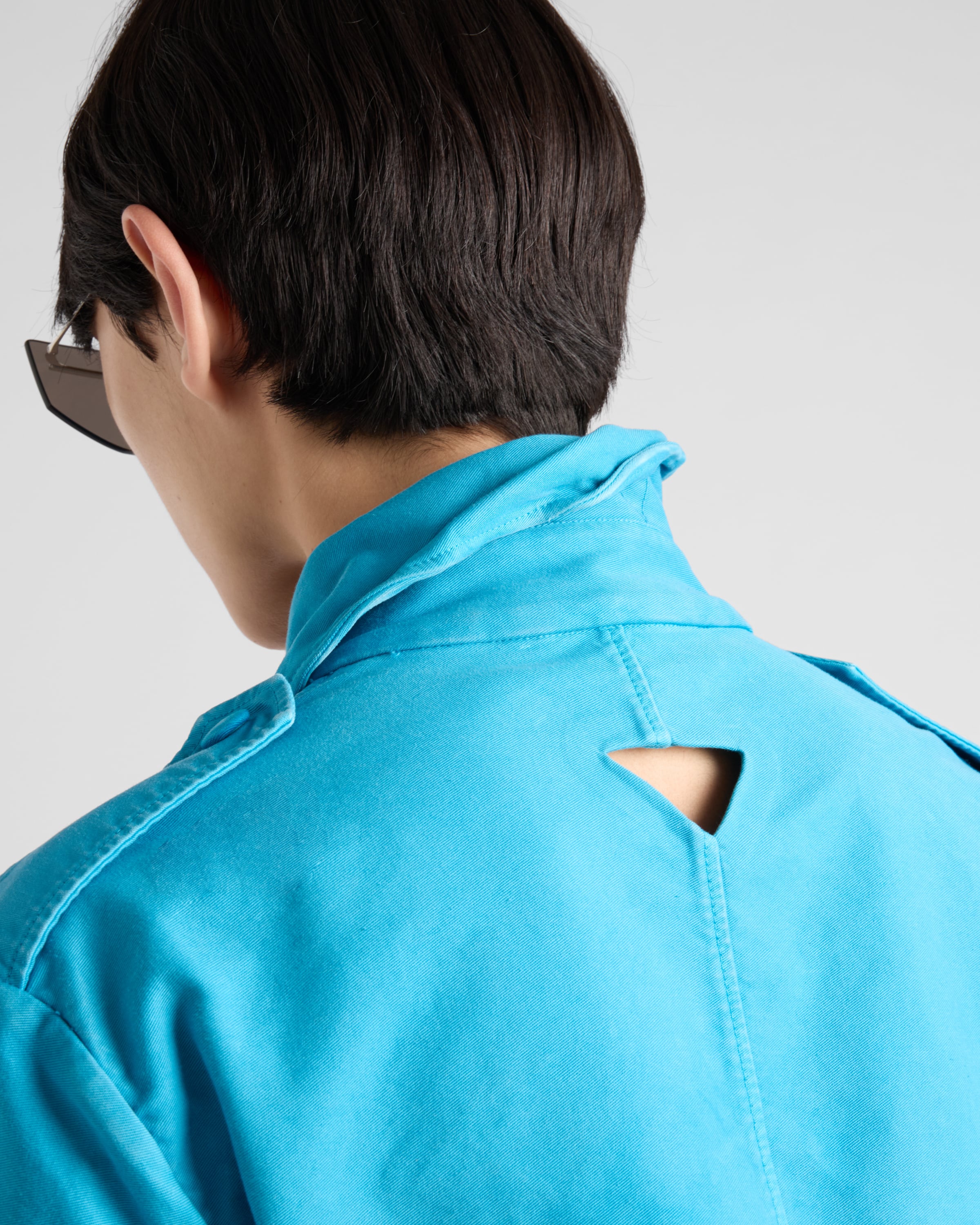 Turquoise Cotton safari jacket | PRADA